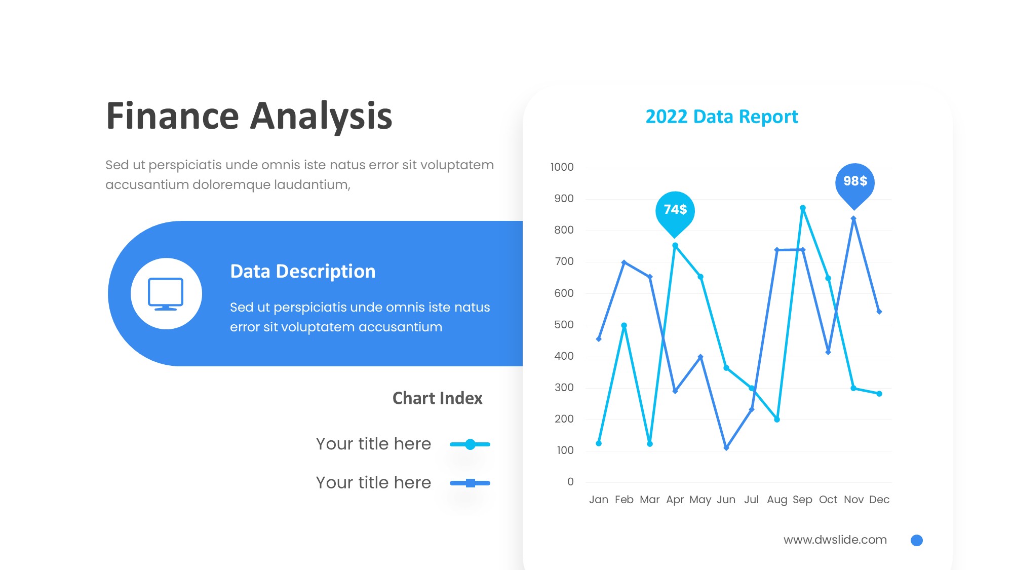 折线图表图示PPT模板