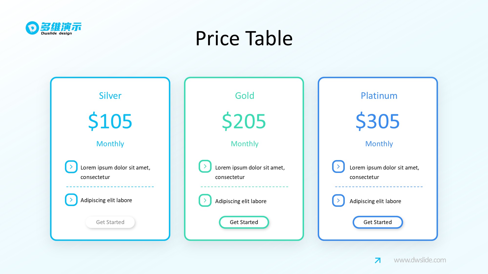 价格信息图示PPT模板