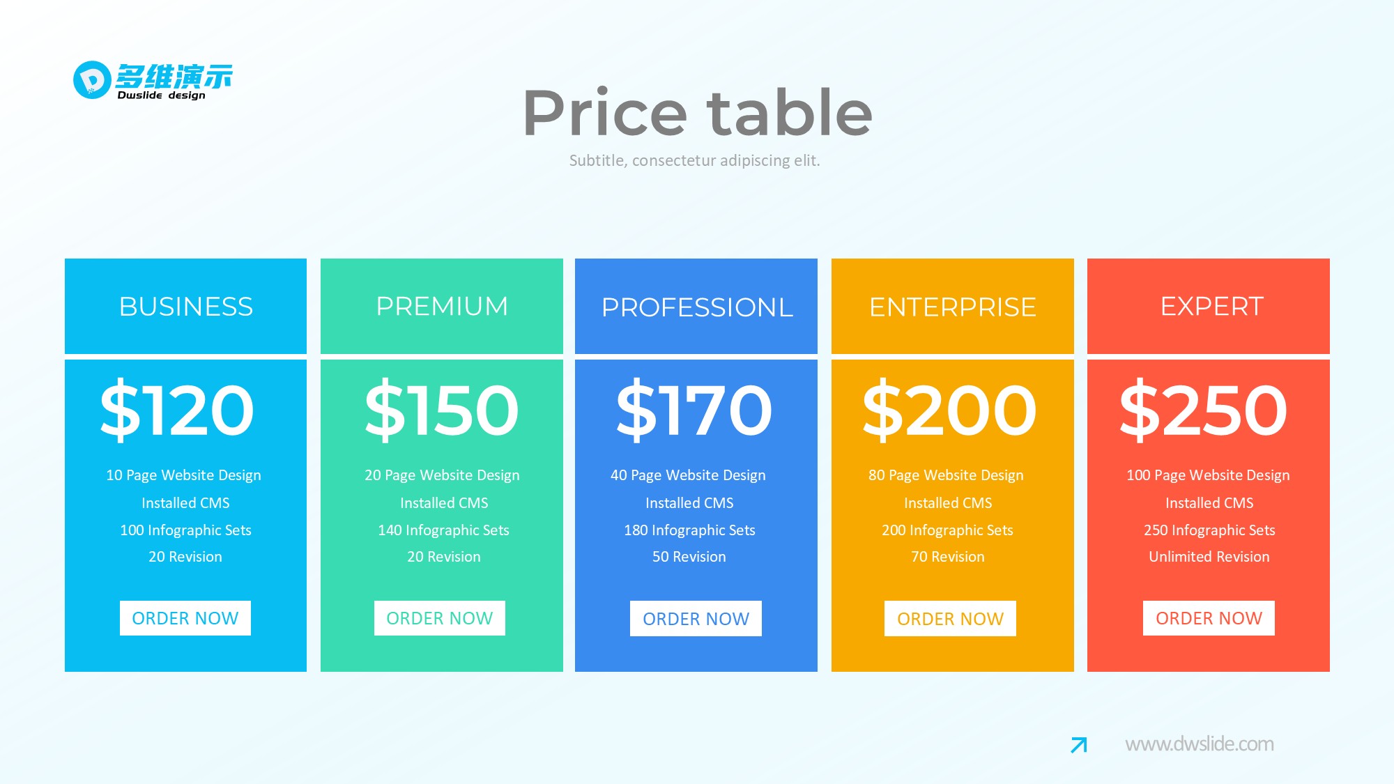 价格信息图示PPT模板