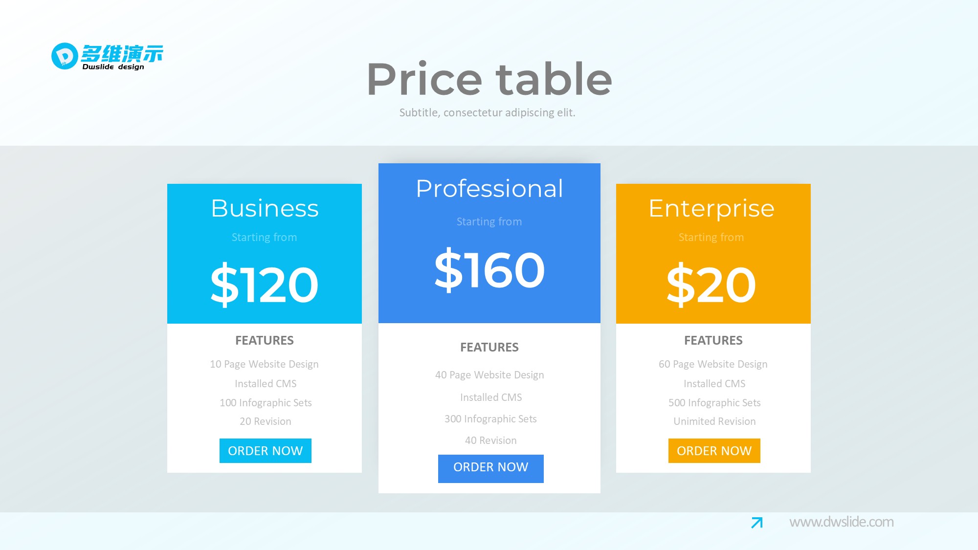 价格信息图示PPT模板