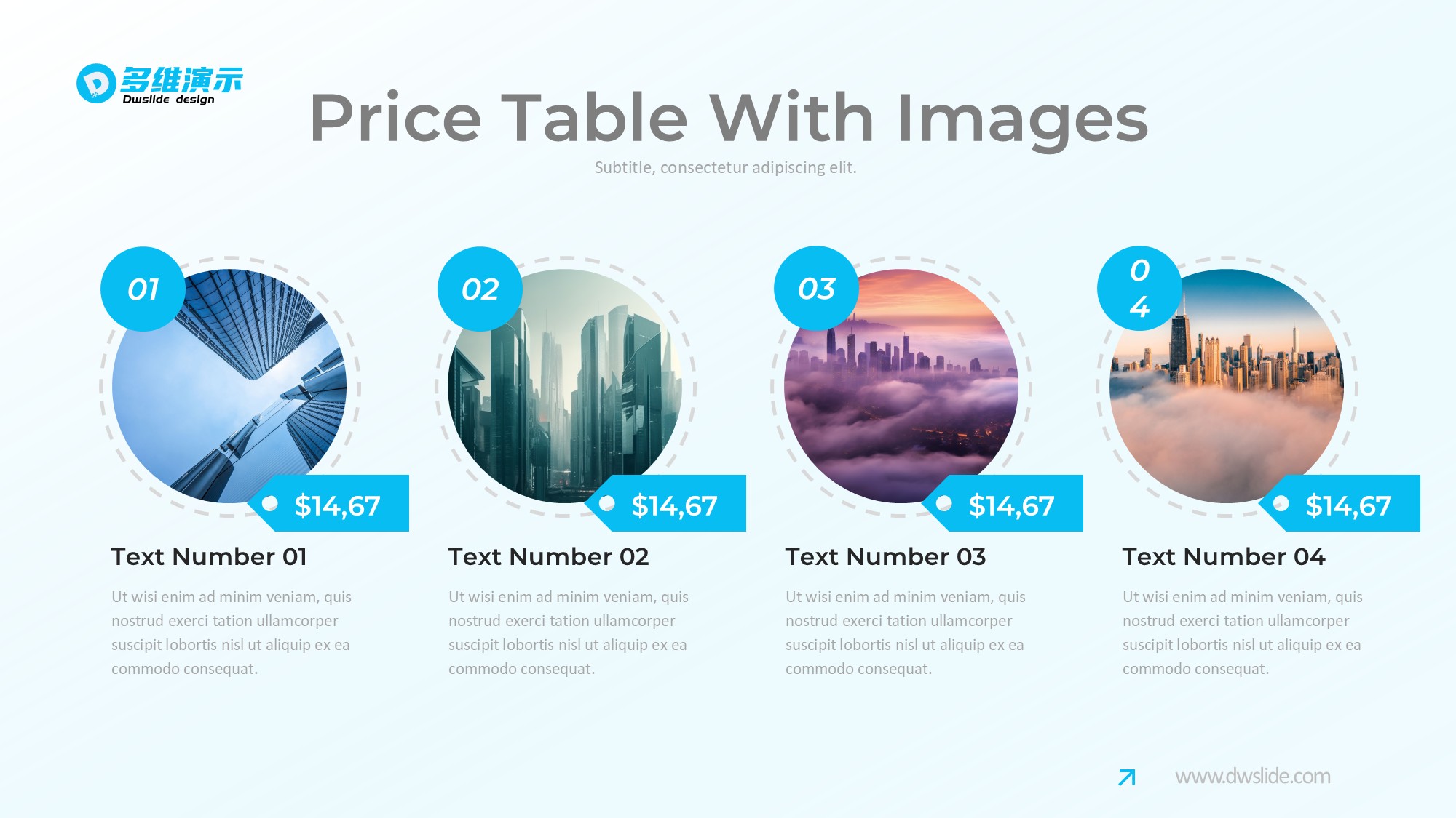 价格信息图示PPT模板