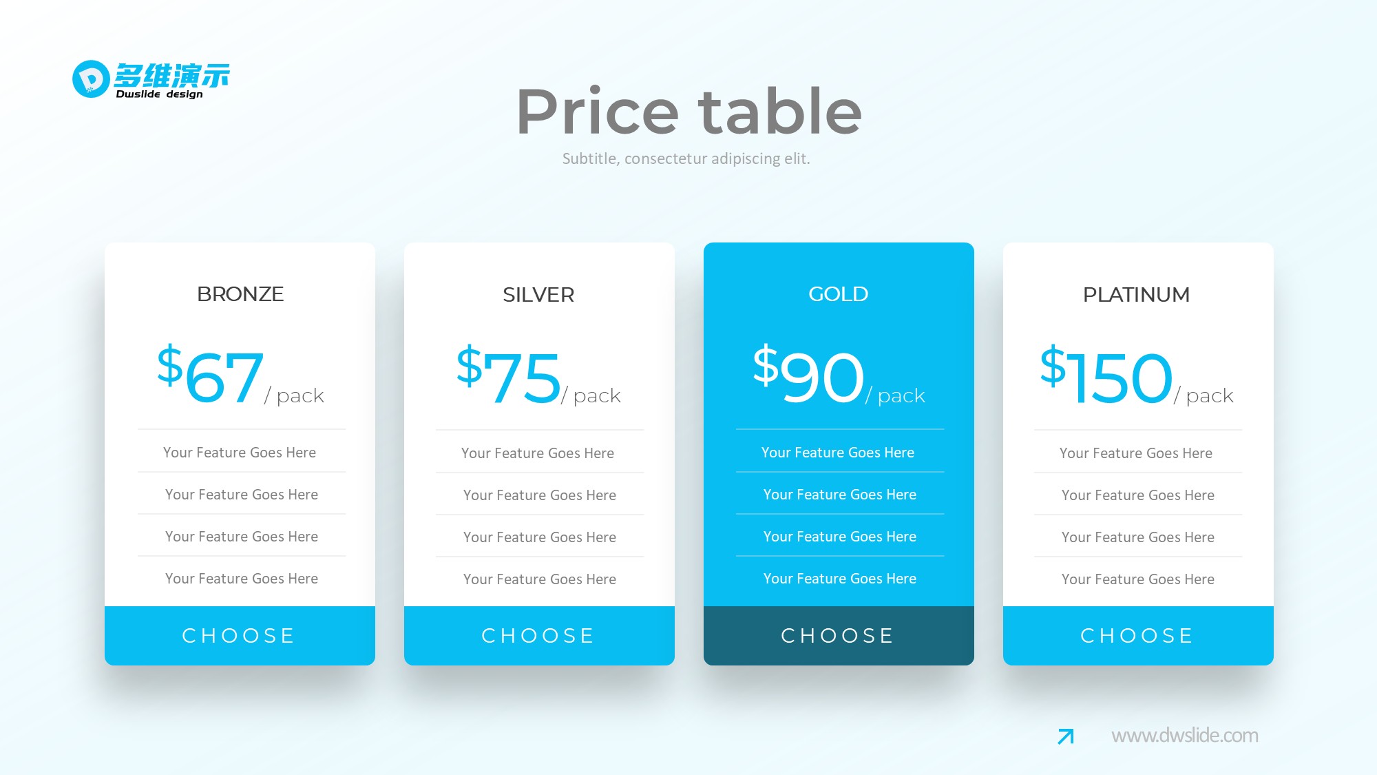 价格信息图示PPT模板