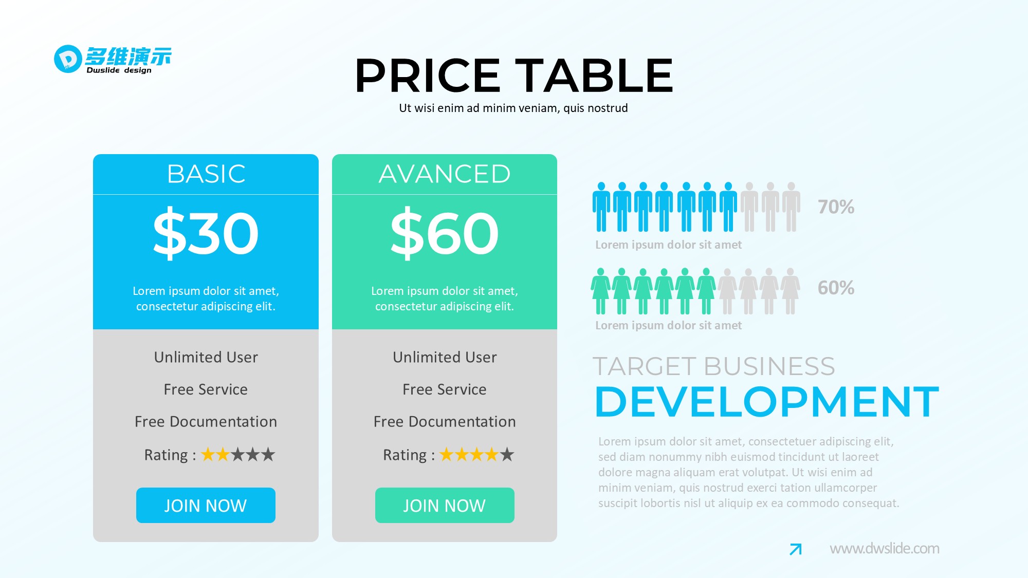 价格信息图示PPT模板