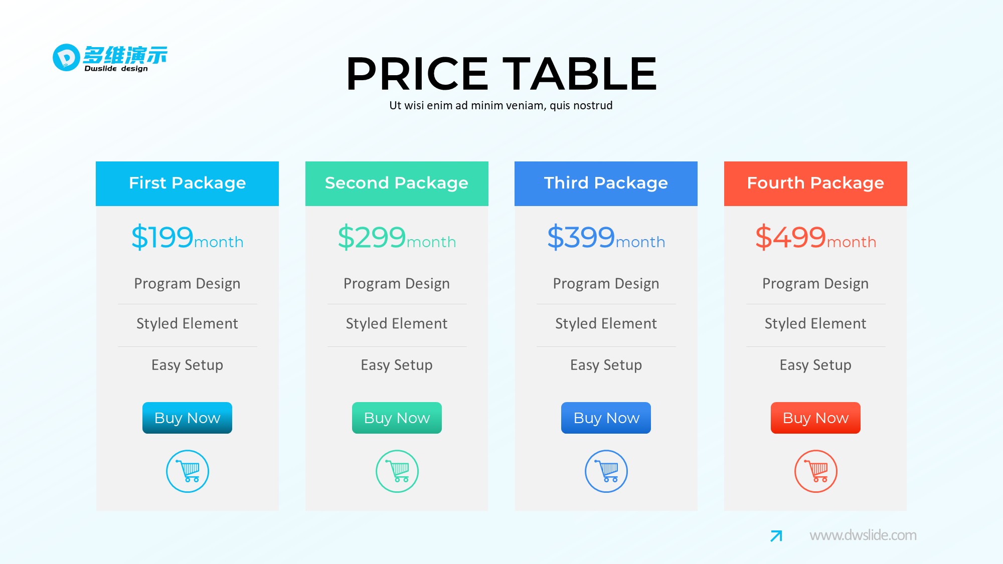 价格信息图示PPT模板