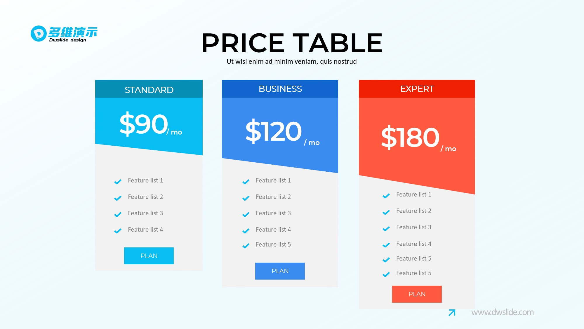 价格信息图示PPT模板