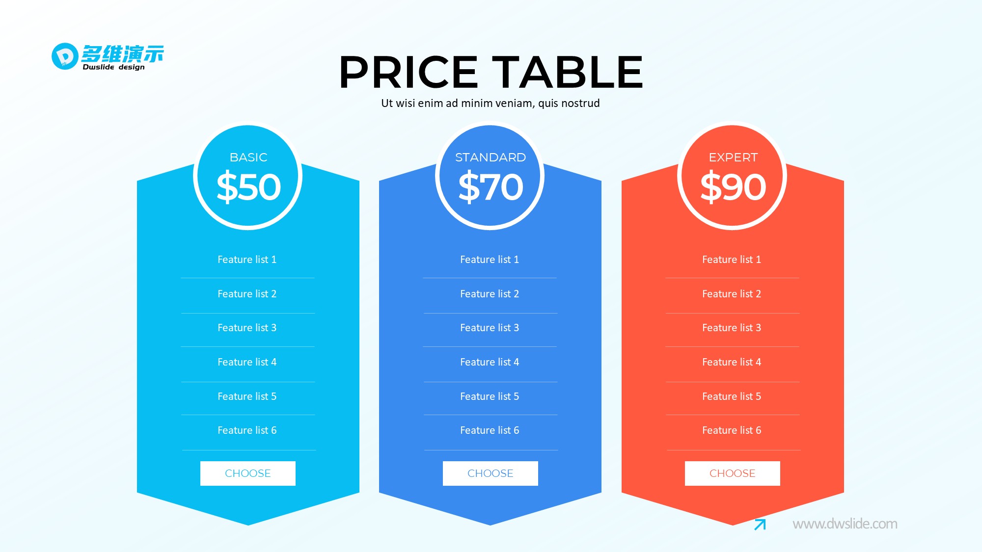 价格信息图示PPT模板