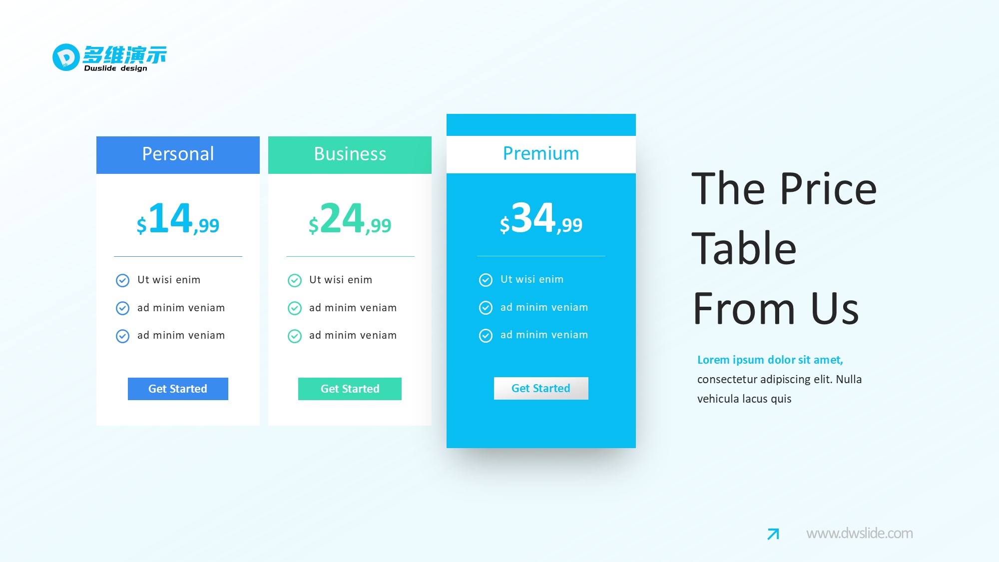 价格信息图示PPT模板