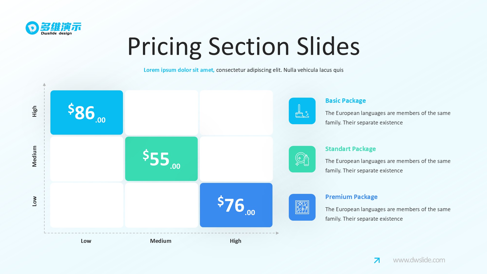 价格信息图示PPT模板