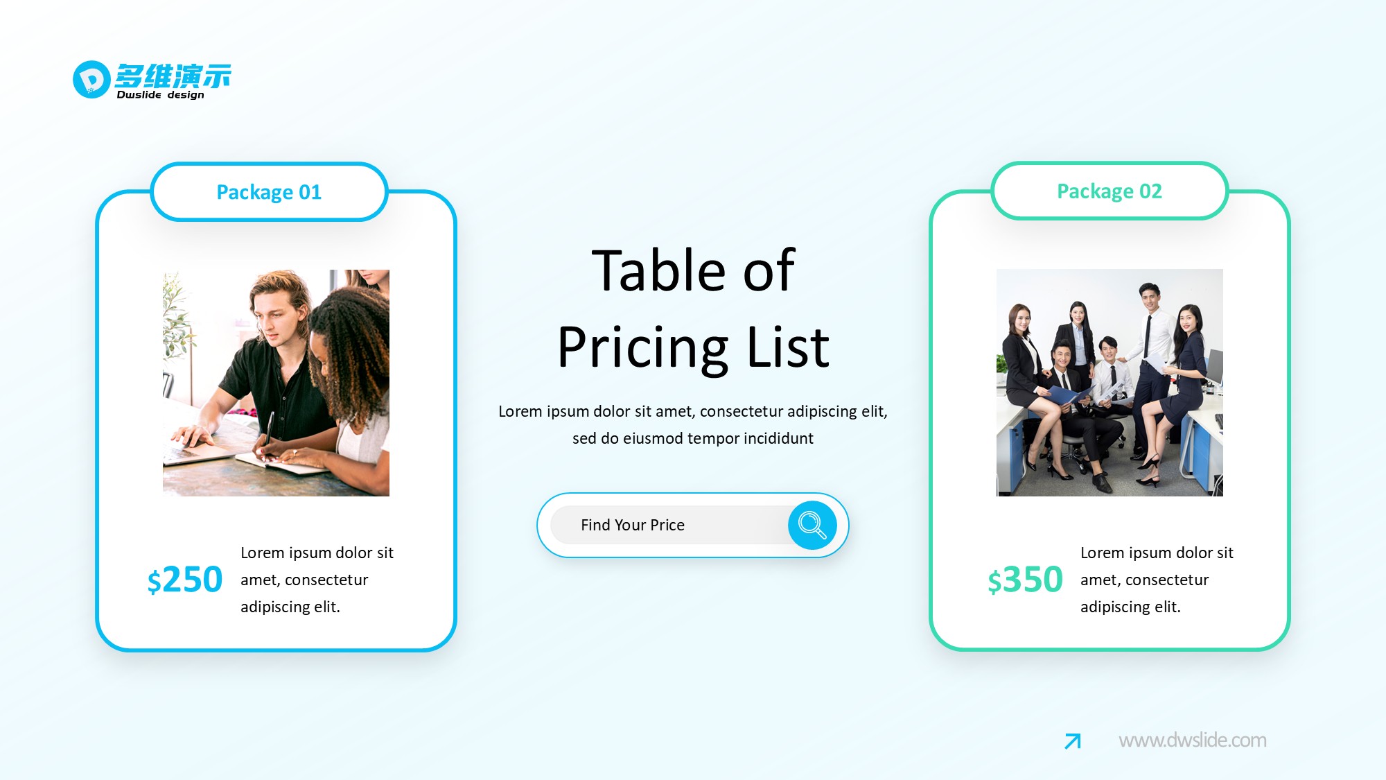 价格信息图示PPT模板
