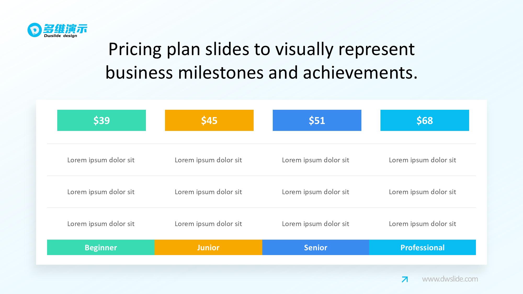价格信息图示PPT模板
