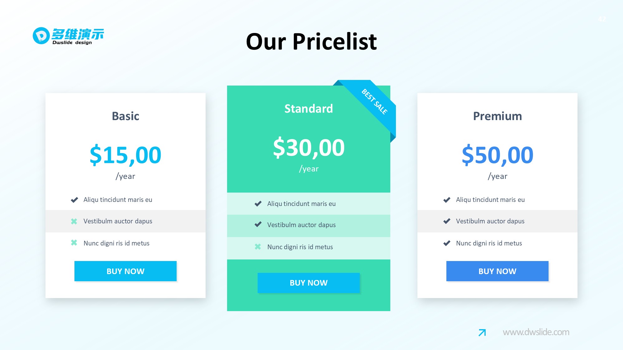 价格信息图示PPT模板