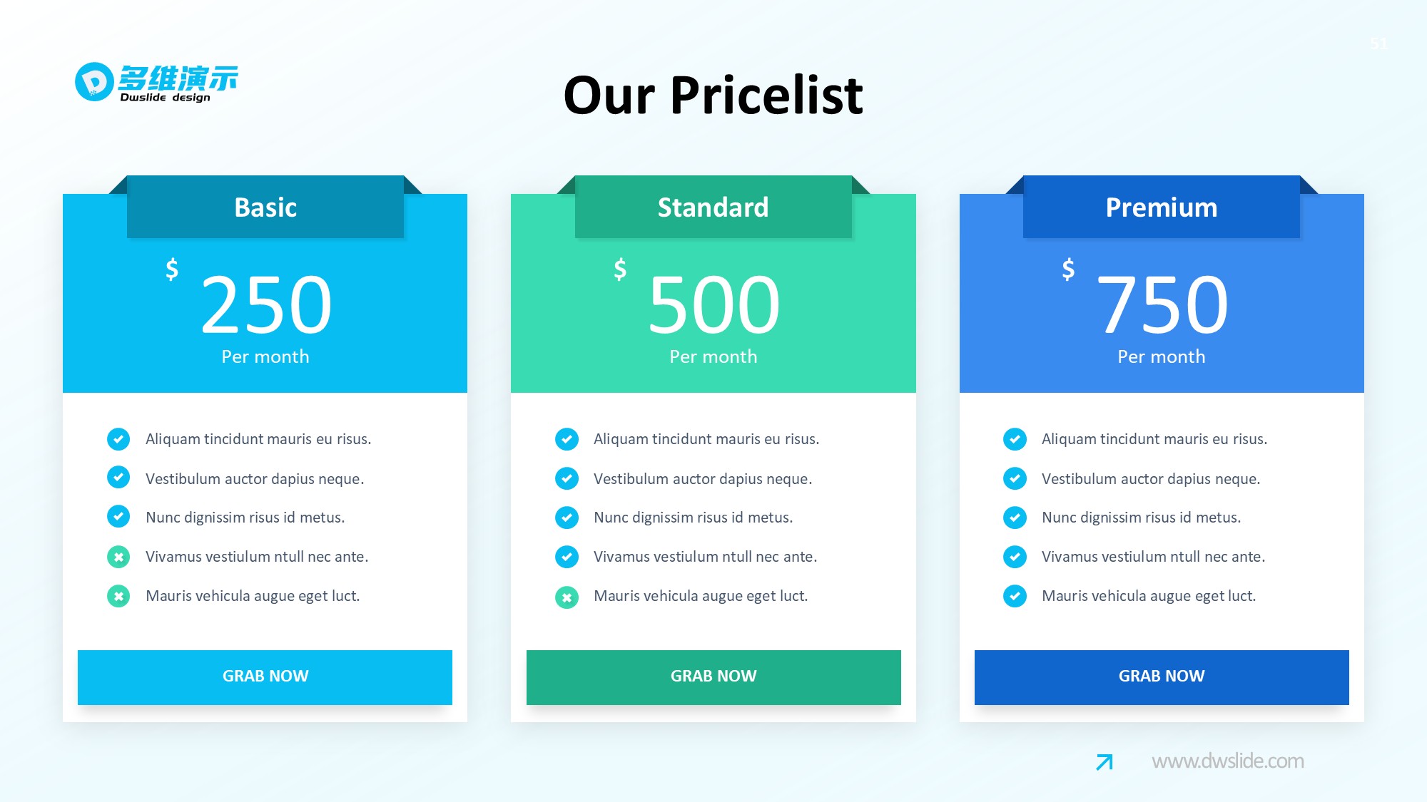 价格信息图示PPT模板