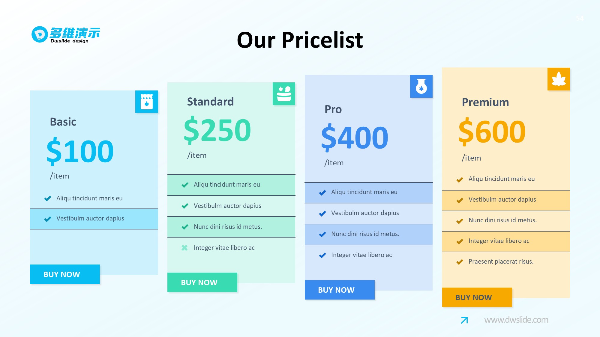 价格信息图示PPT模板