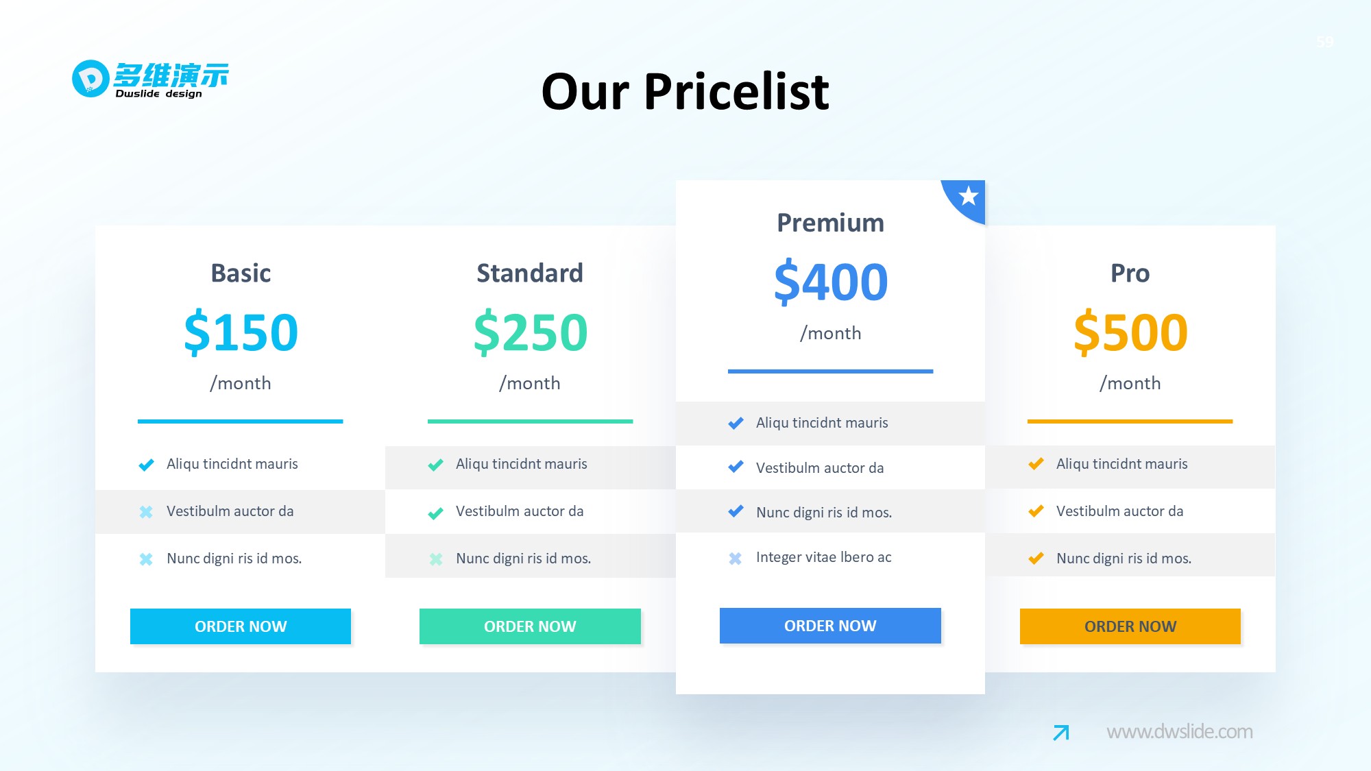 价格信息图示PPT模板