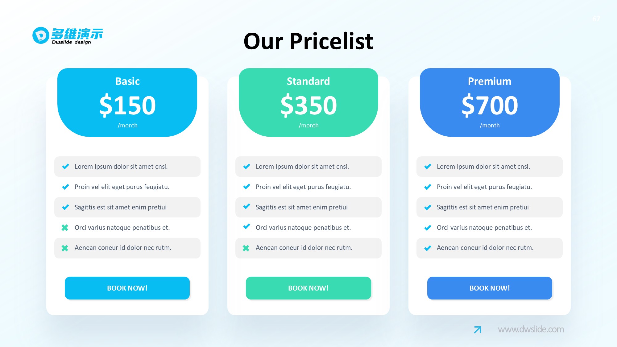 价格信息图示PPT模板