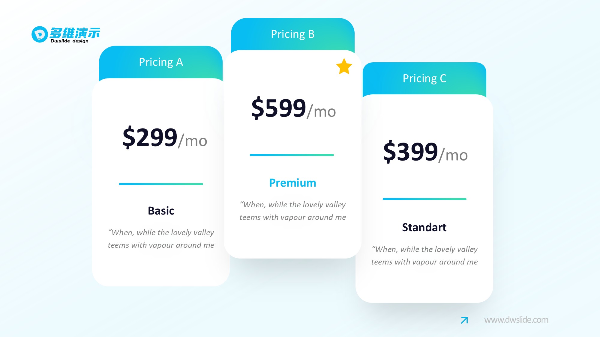 价格信息图示PPT模板