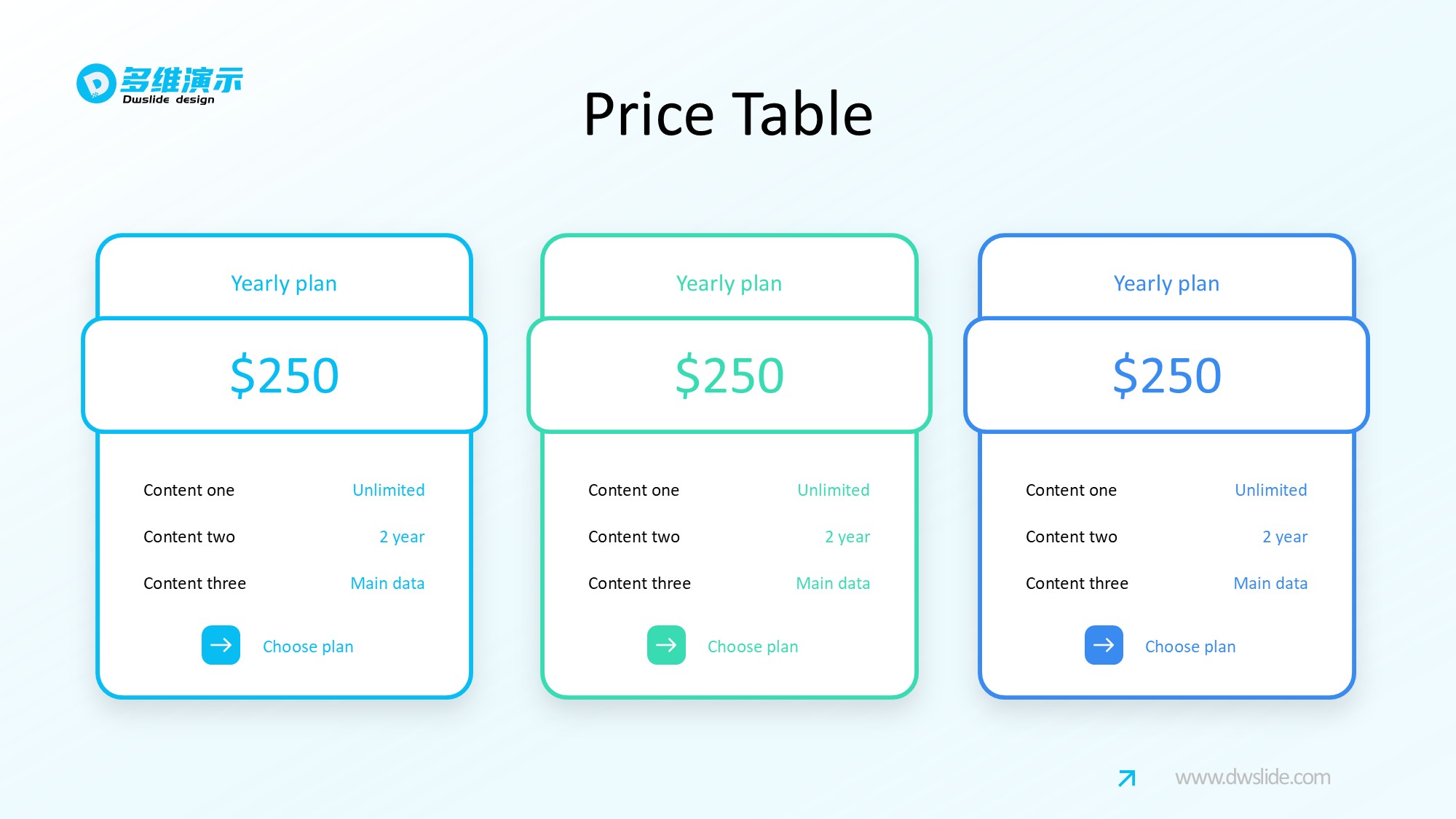 价格信息图示PPT模板