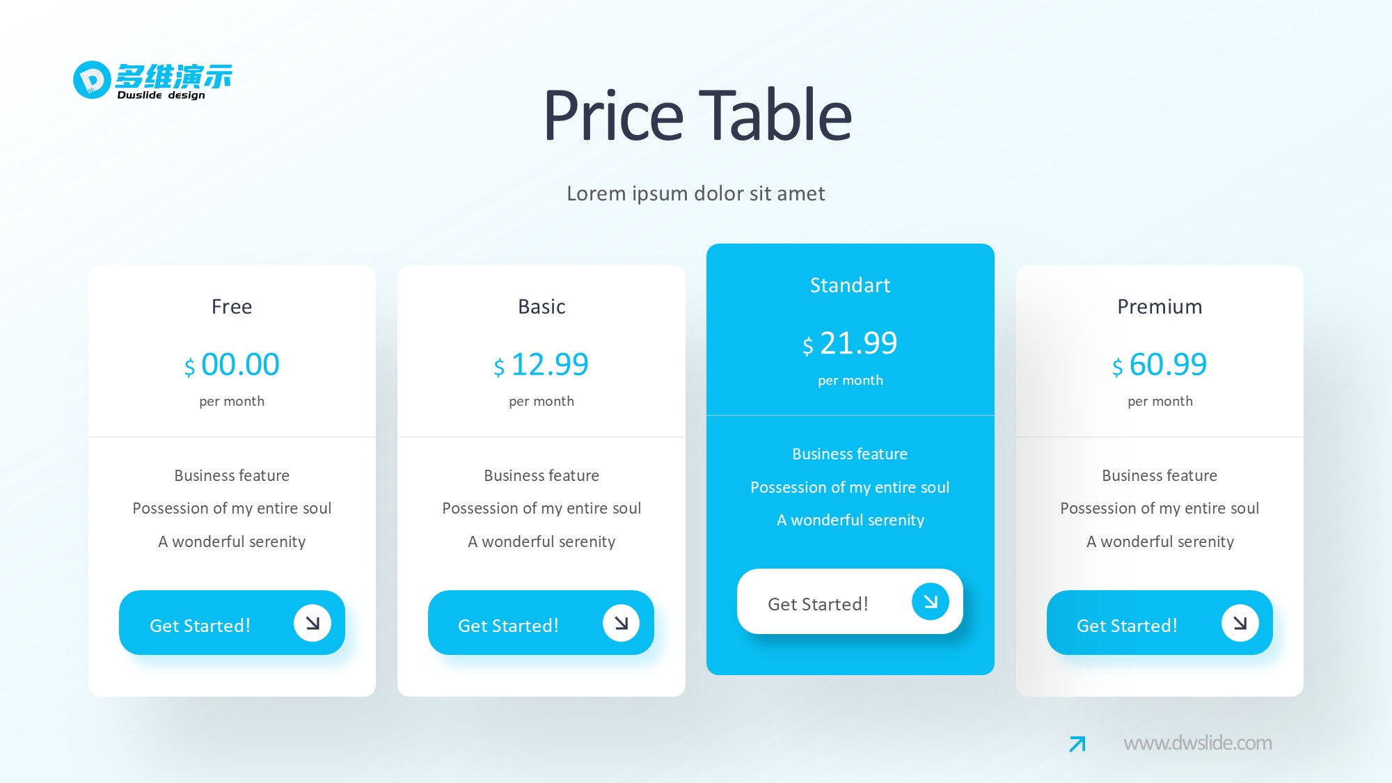 价格信息图示PPT模板