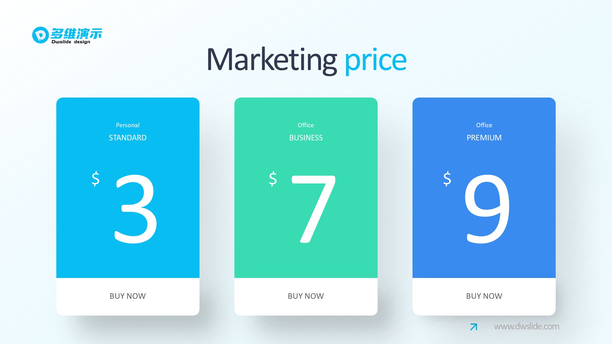 价格信息图示PPT模板