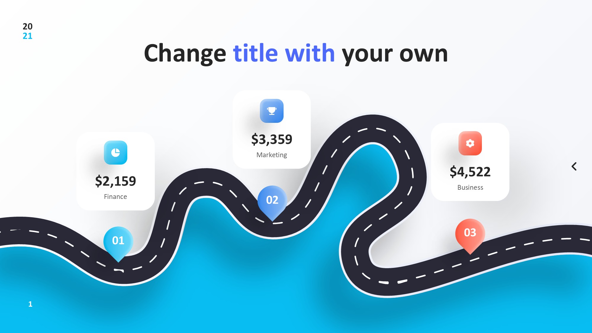 路线道路信息图示PPT模板