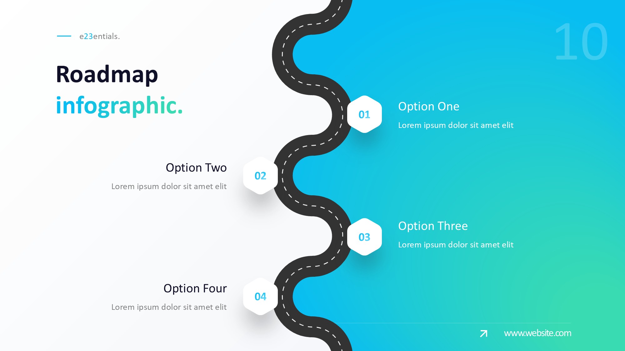 路线道路信息图示PPT模板