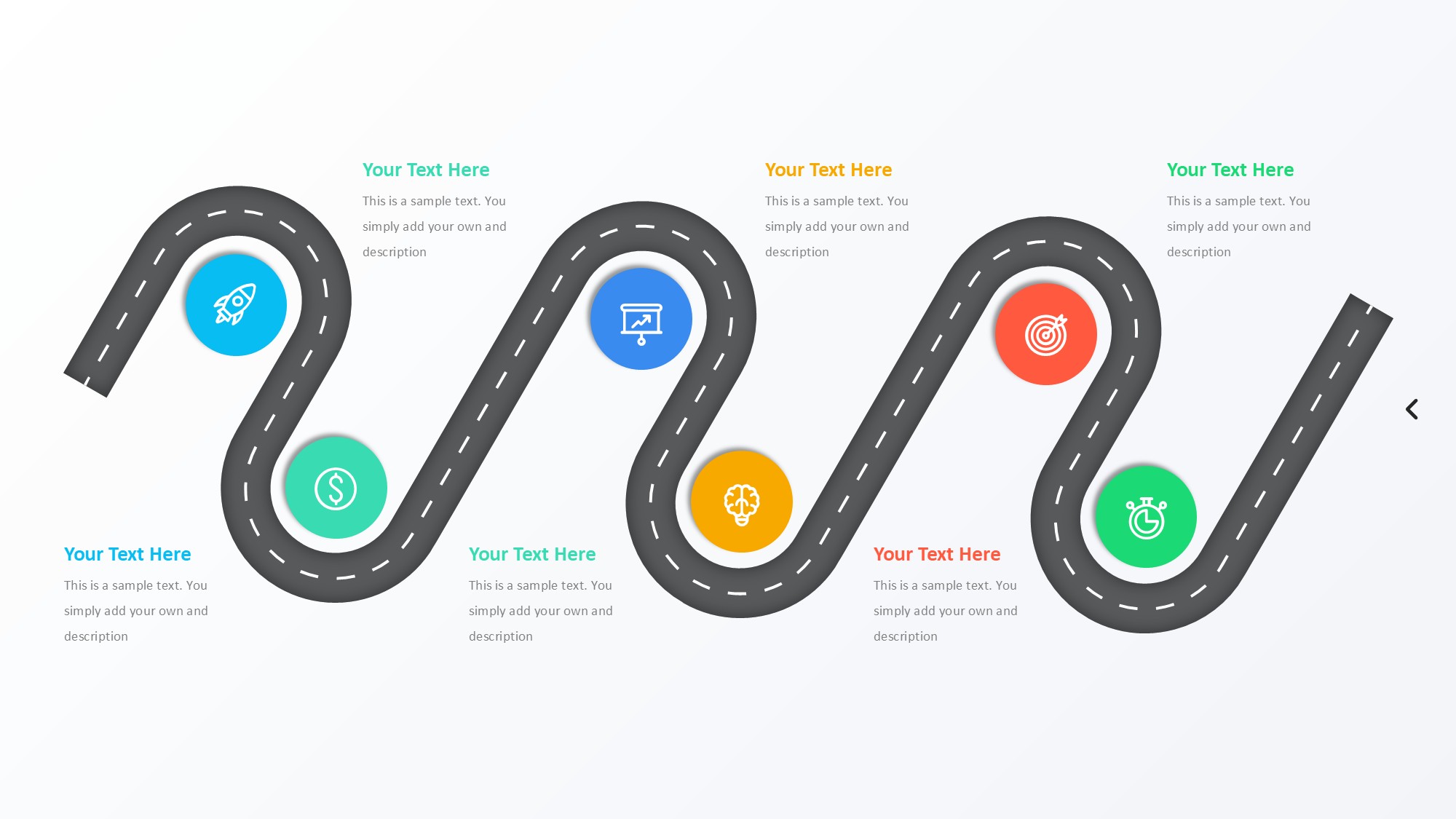 路线道路信息图示PPT模板