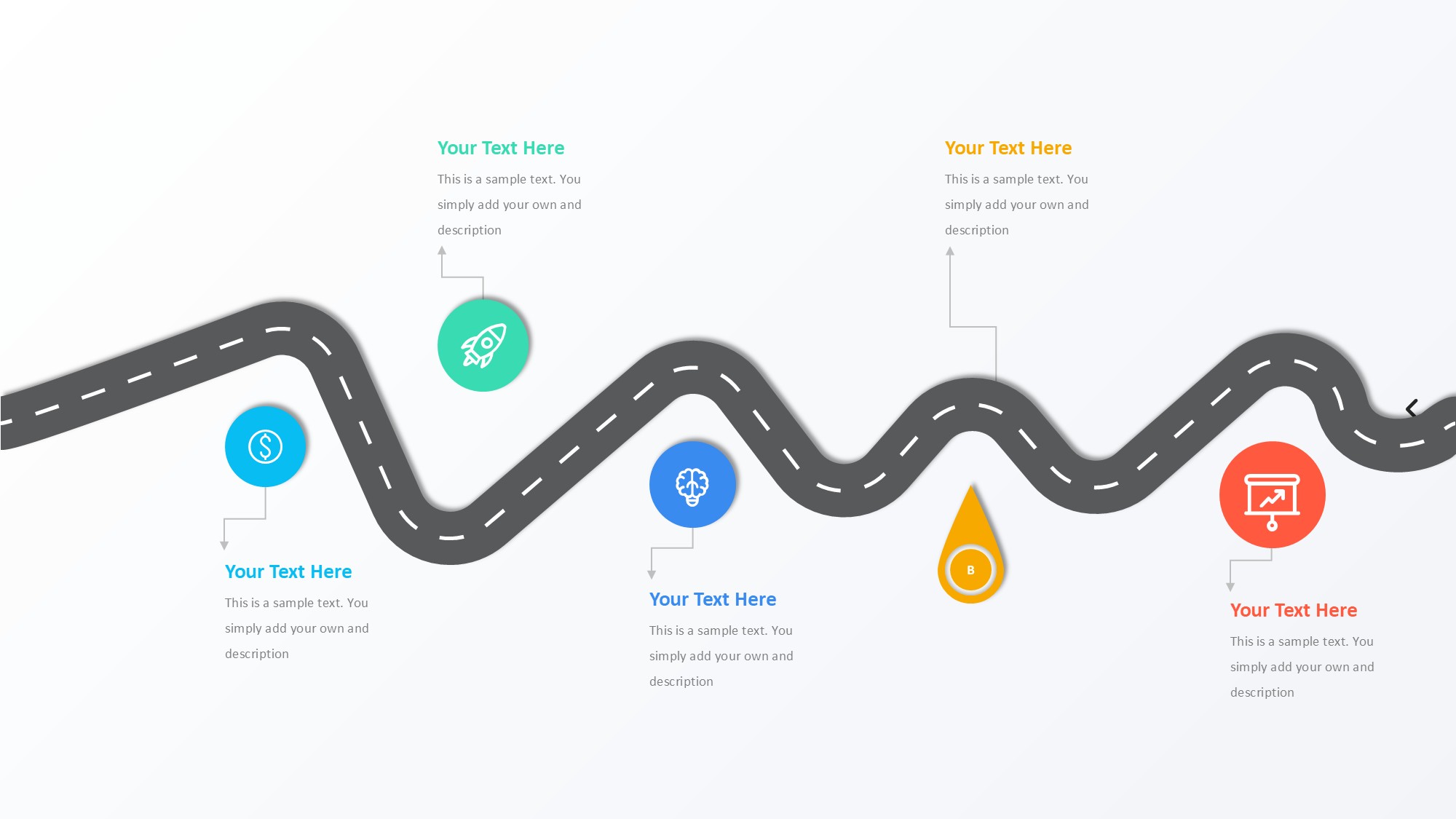 路线道路信息图示PPT模板