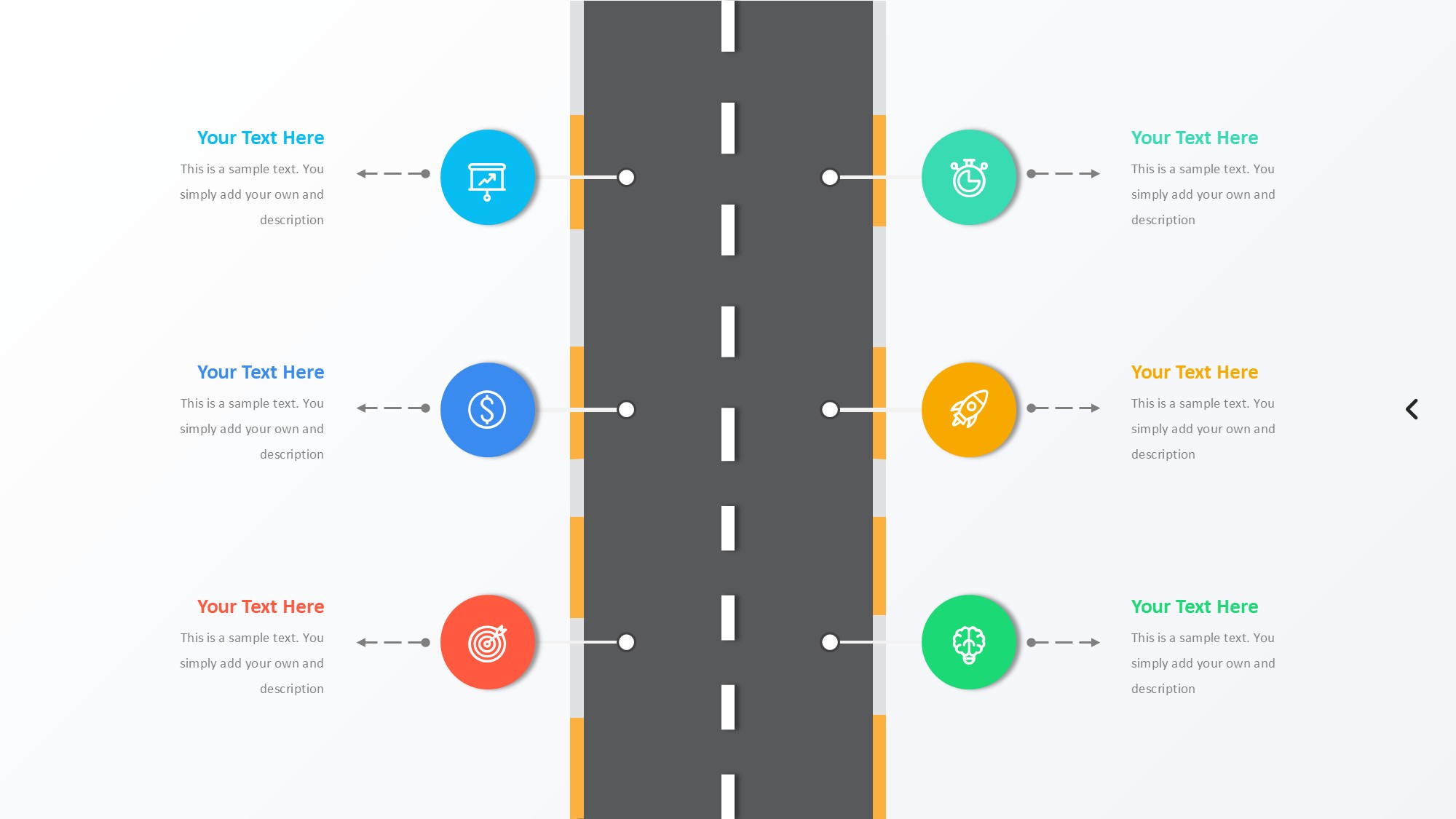路线道路信息图示PPT模板