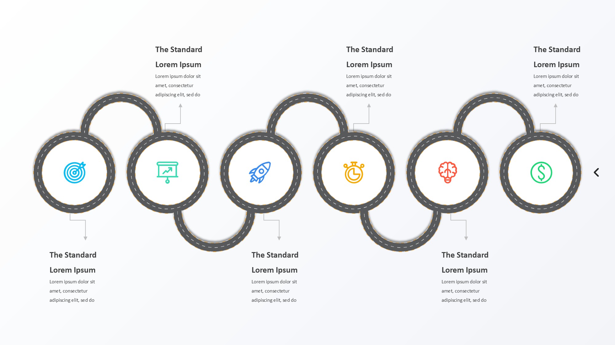 路线道路信息图示PPT模板