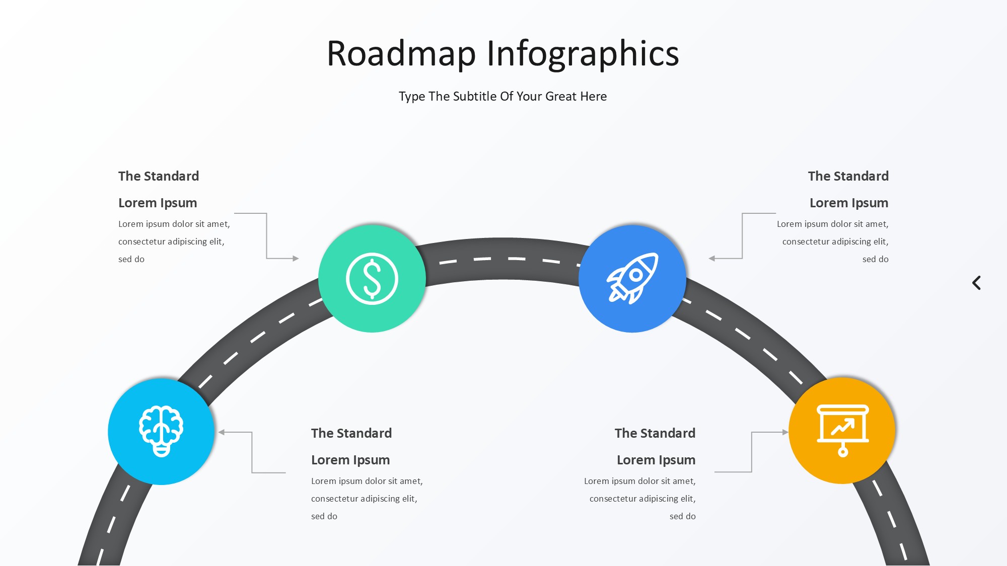 路线道路信息图示PPT模板
