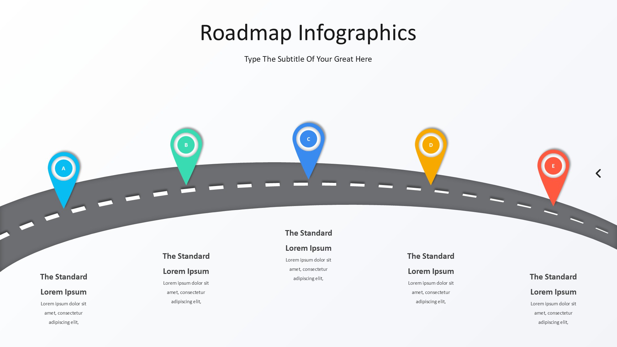路线道路信息图示PPT模板