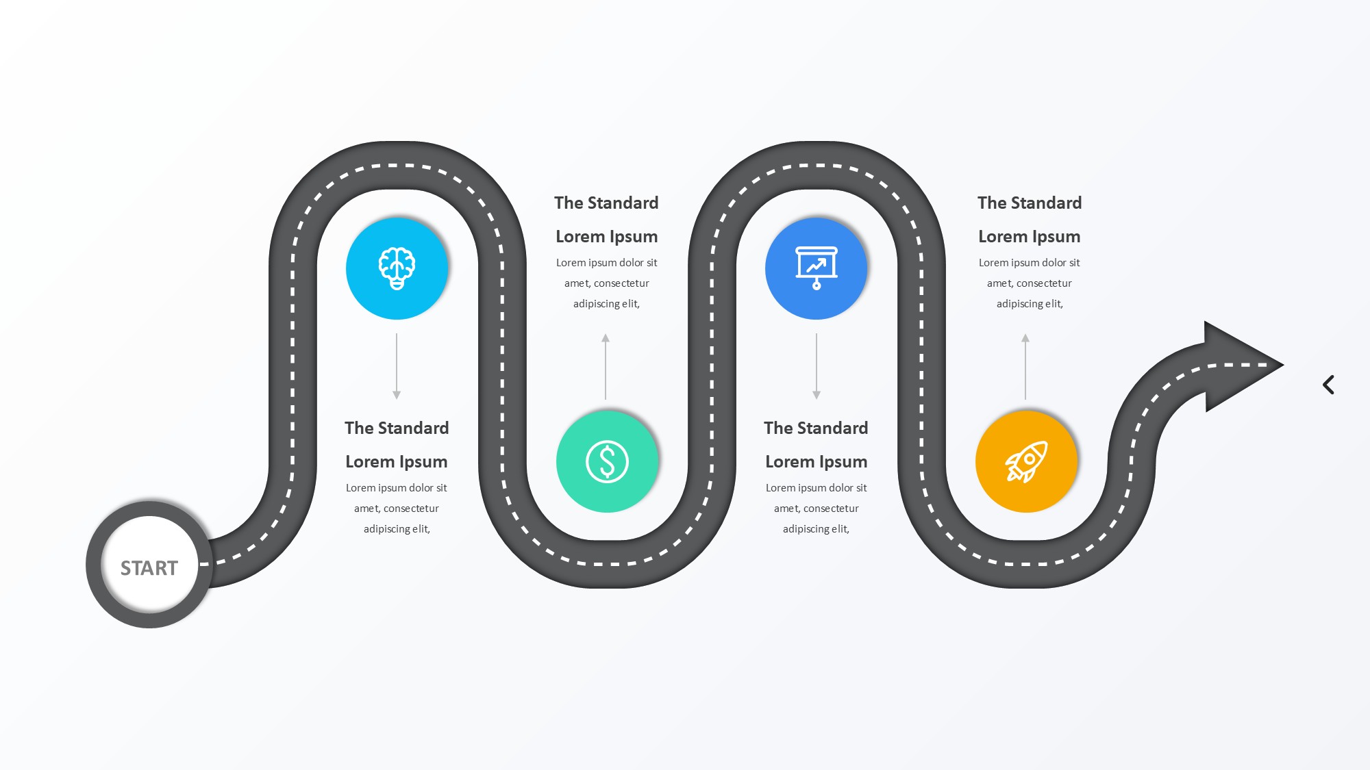 路线道路信息图示PPT模板