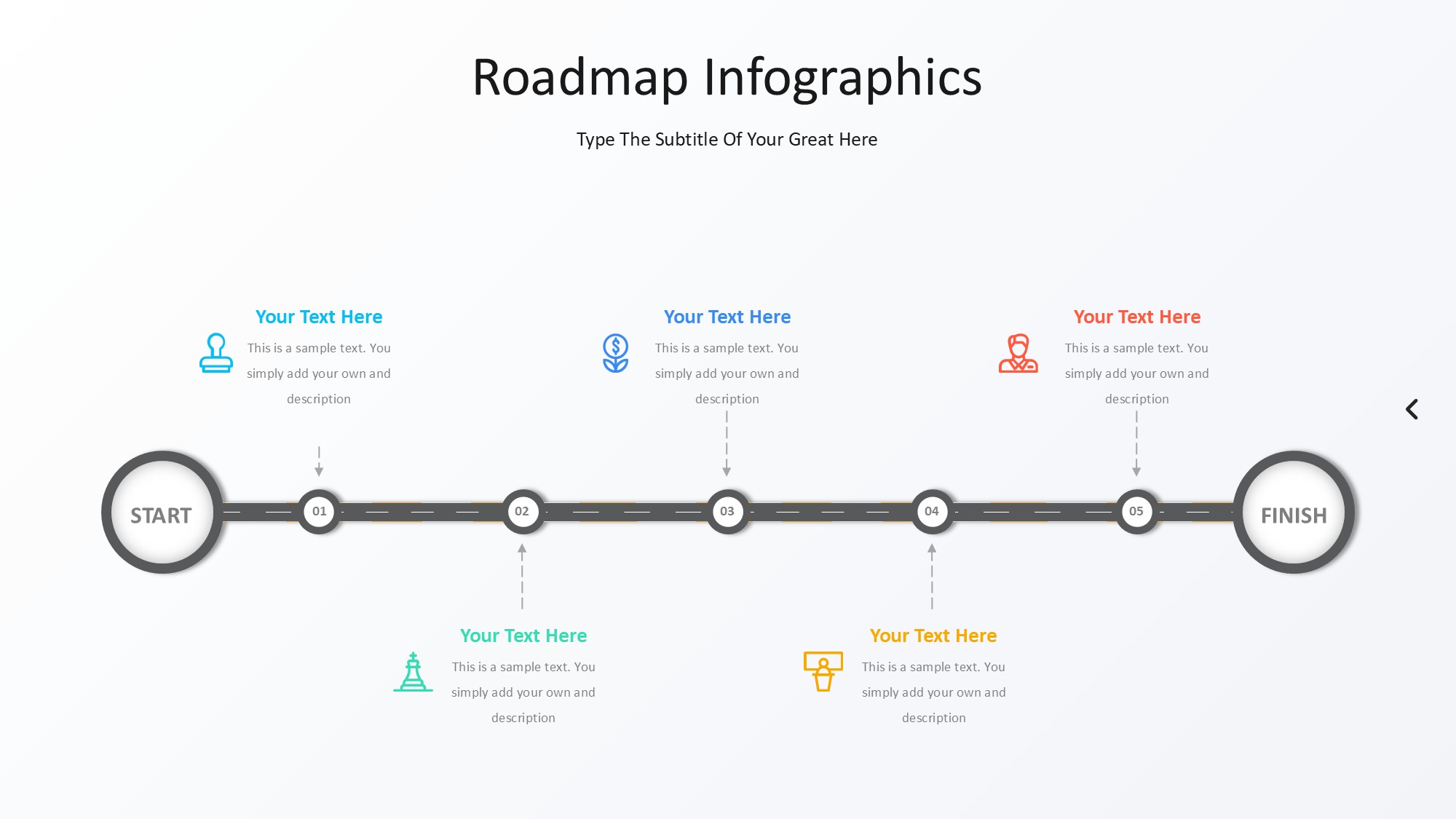 路线道路信息图示PPT模板