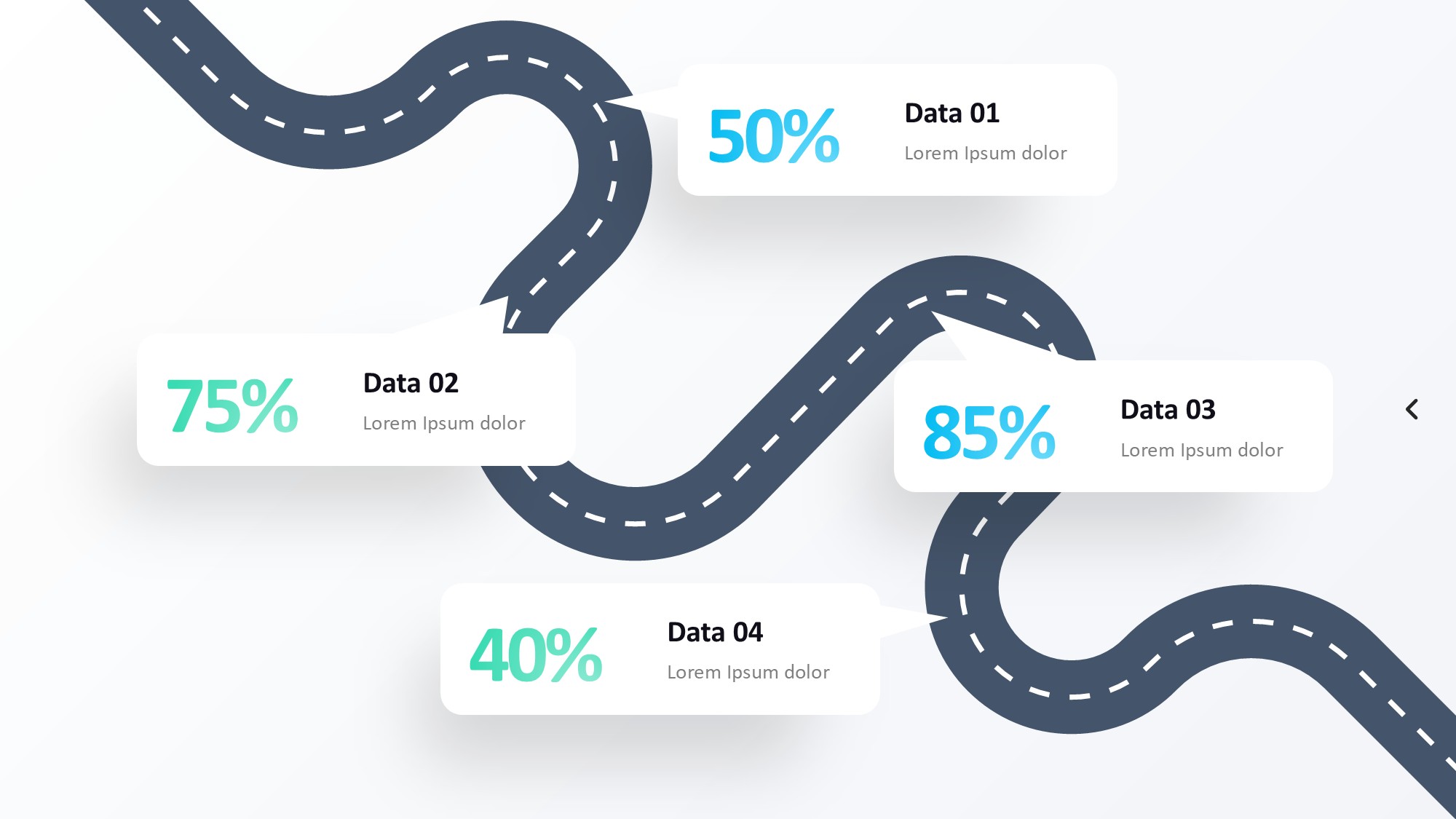 路线道路信息图示PPT模板