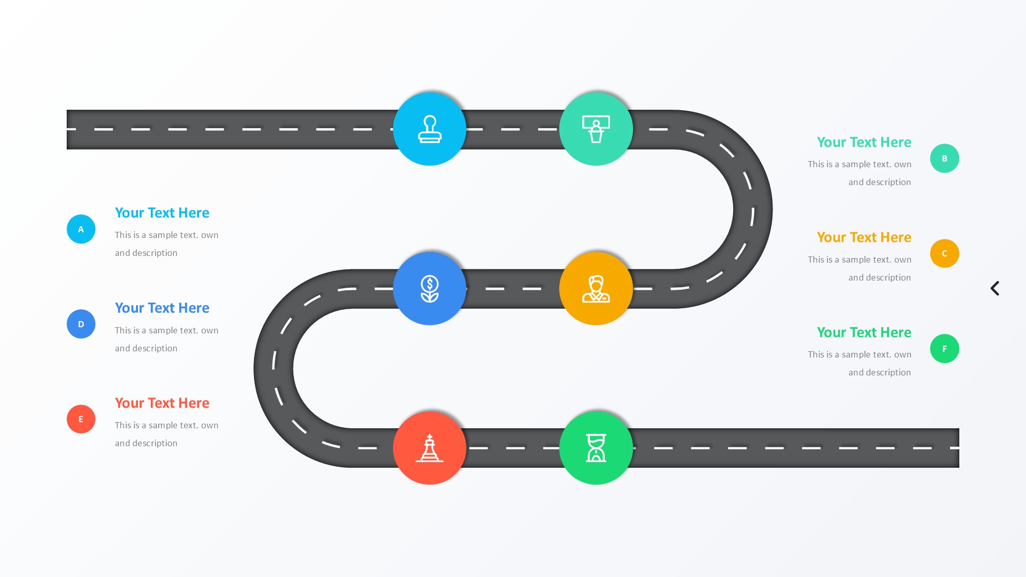 路线道路信息图示PPT模板