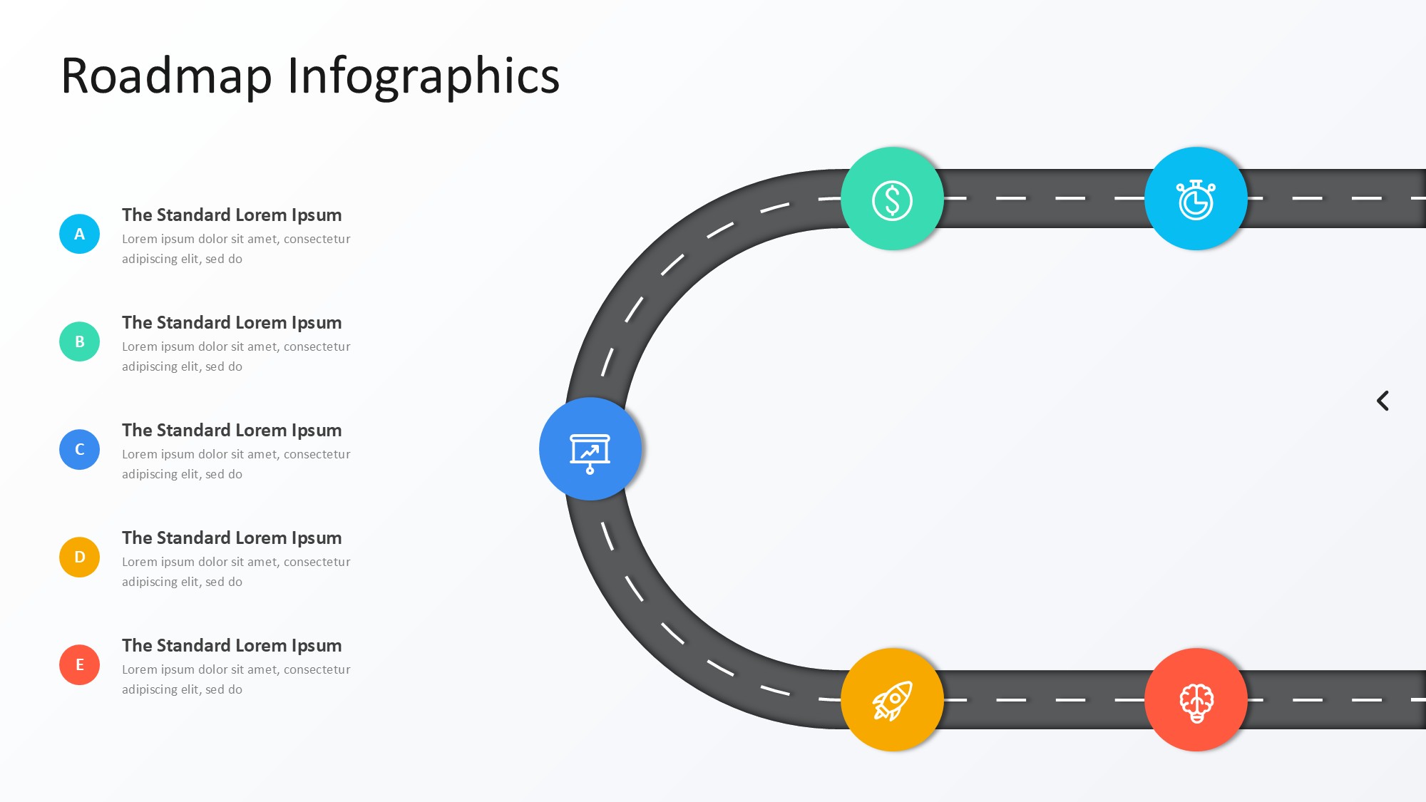 路线道路信息图示PPT模板