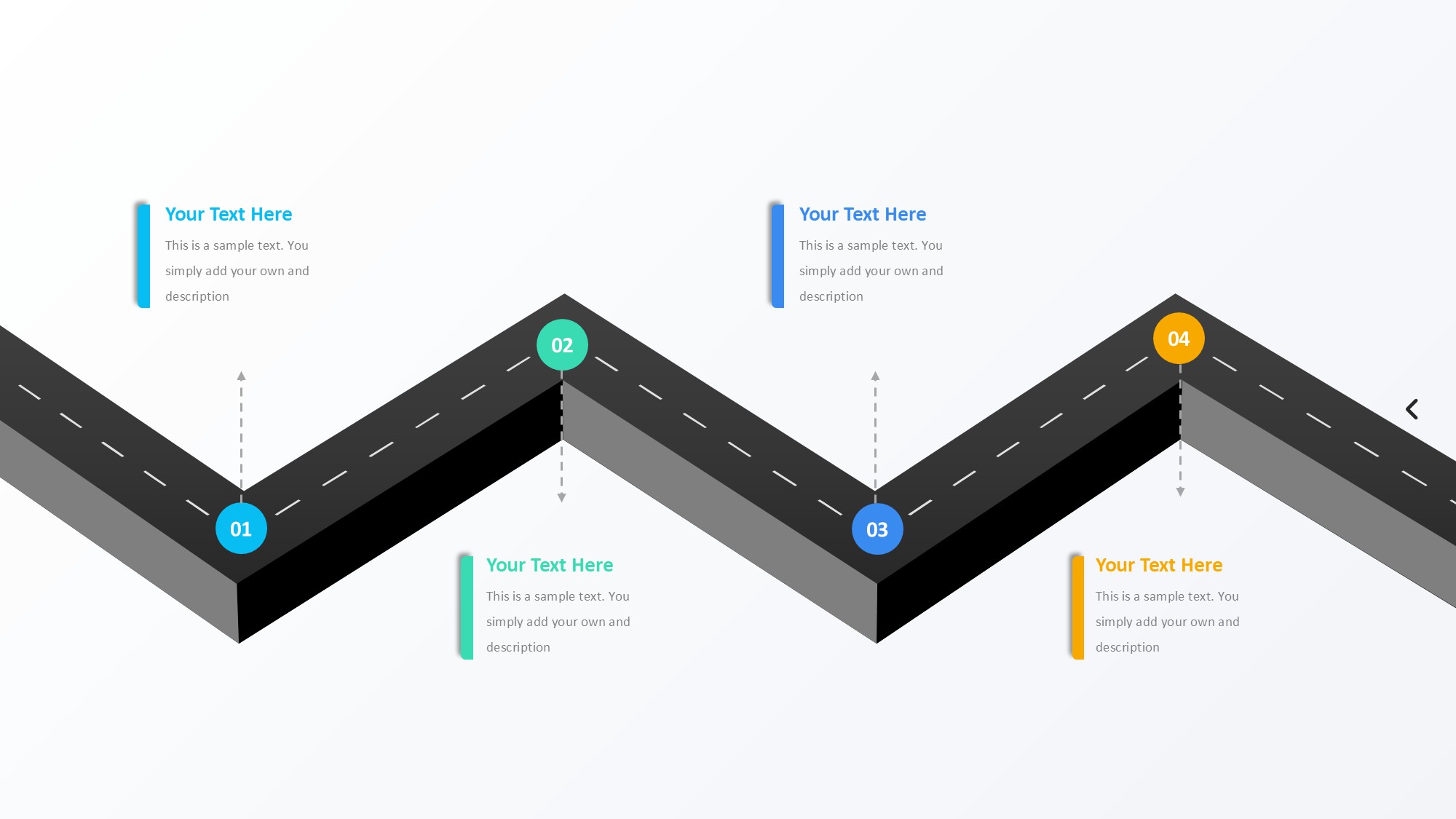 路线道路信息图示PPT模板