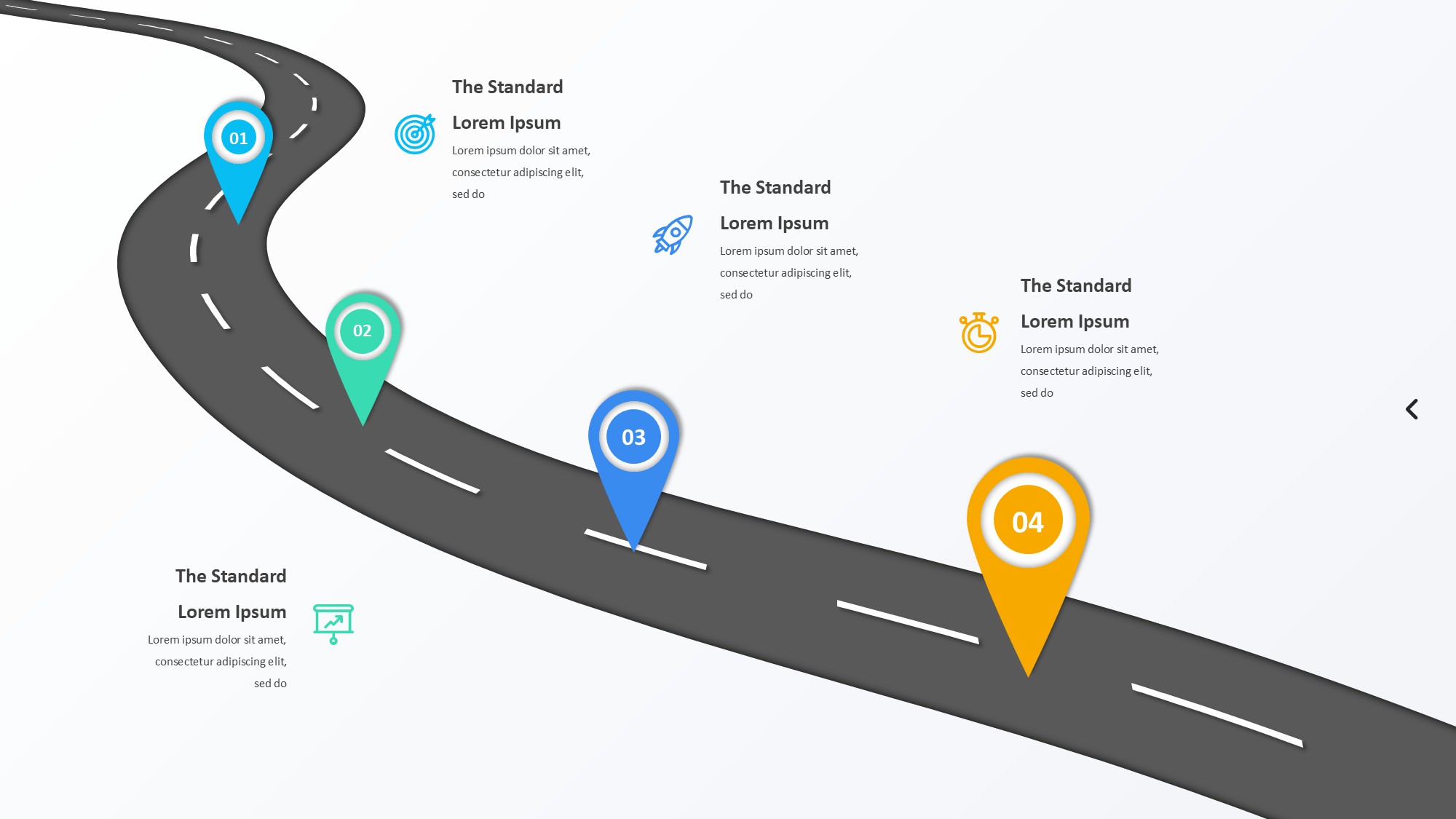 路线道路信息图示PPT模板