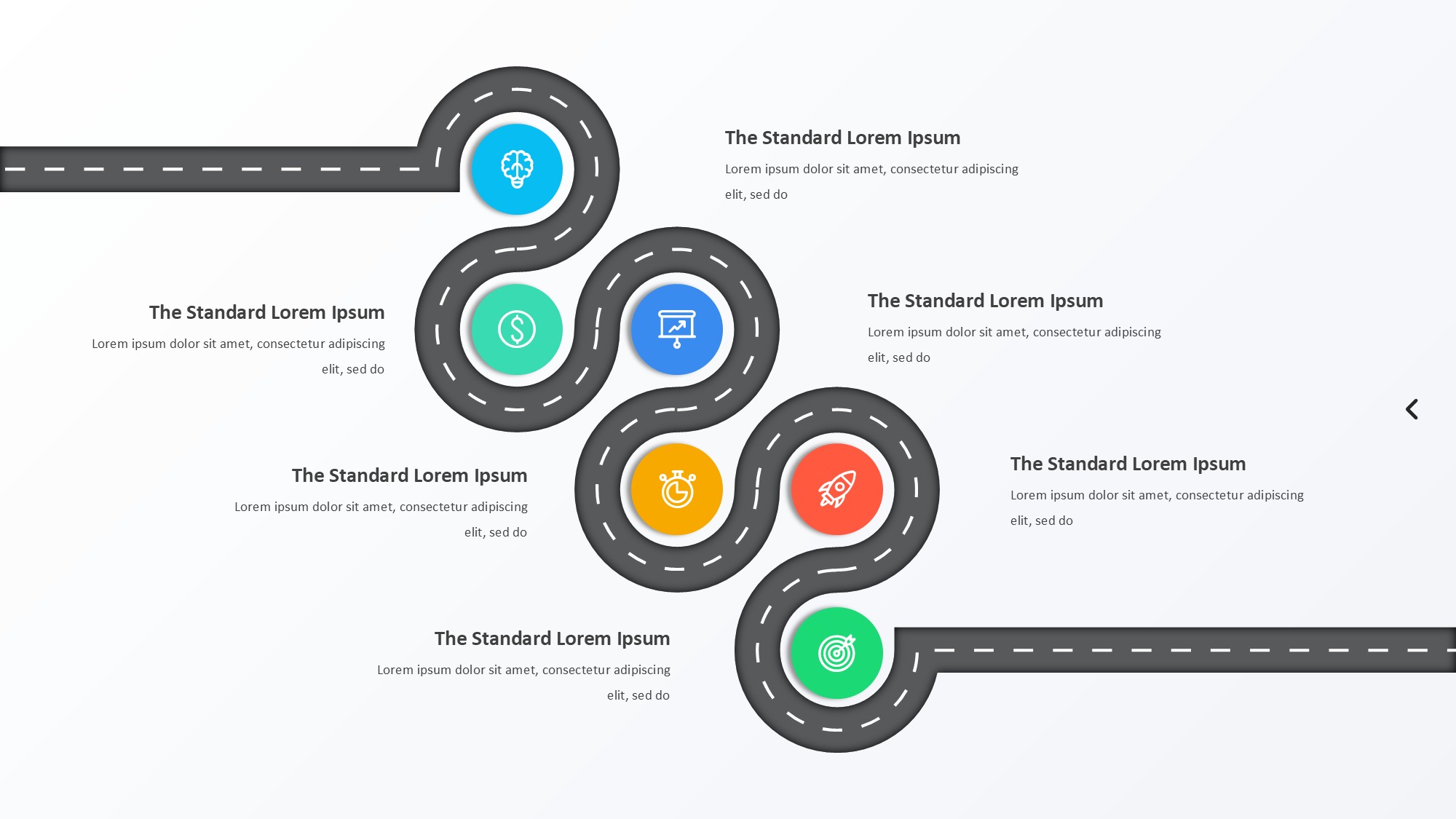 路线道路信息图示PPT模板
