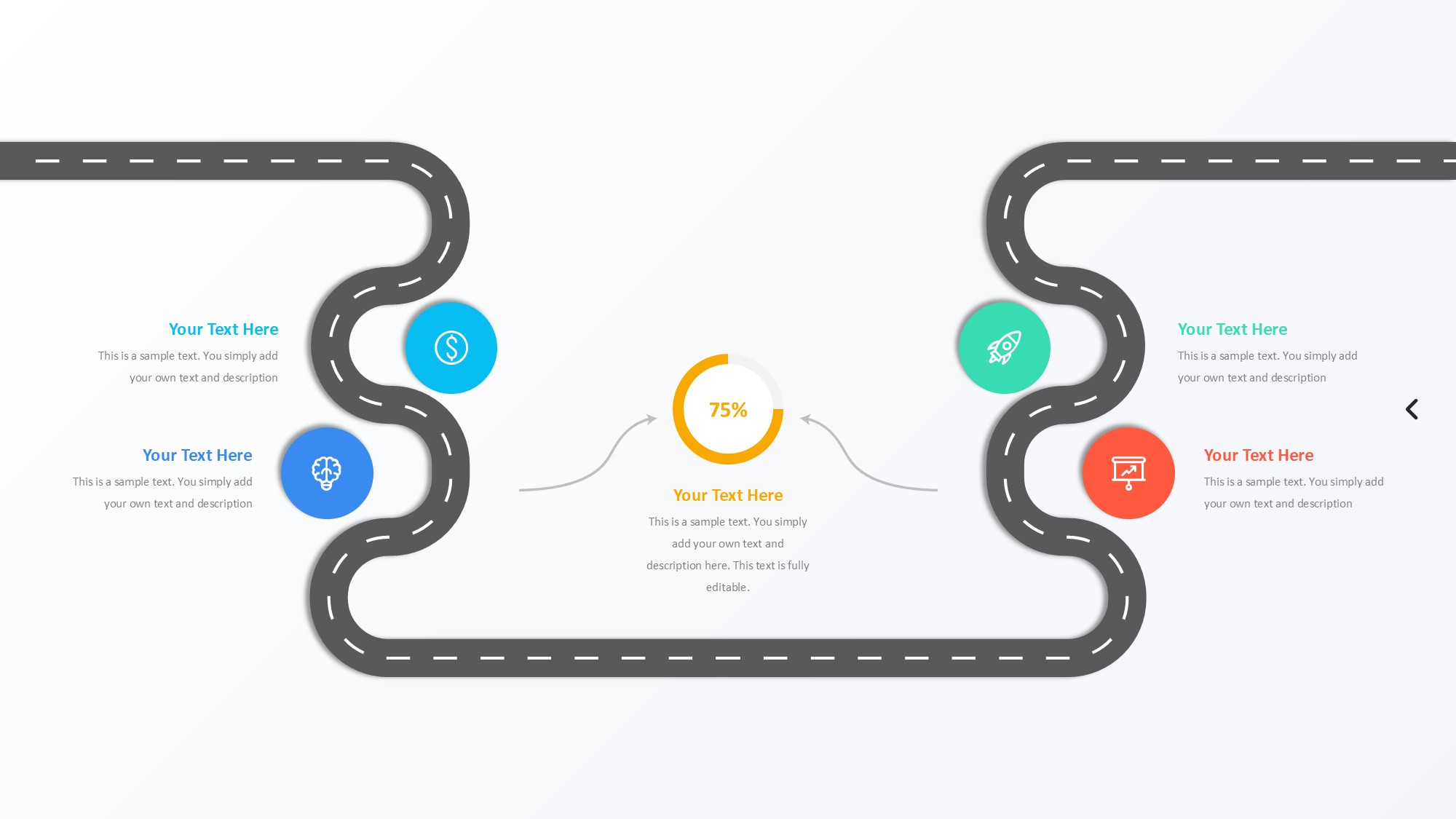 路线道路信息图示PPT模板