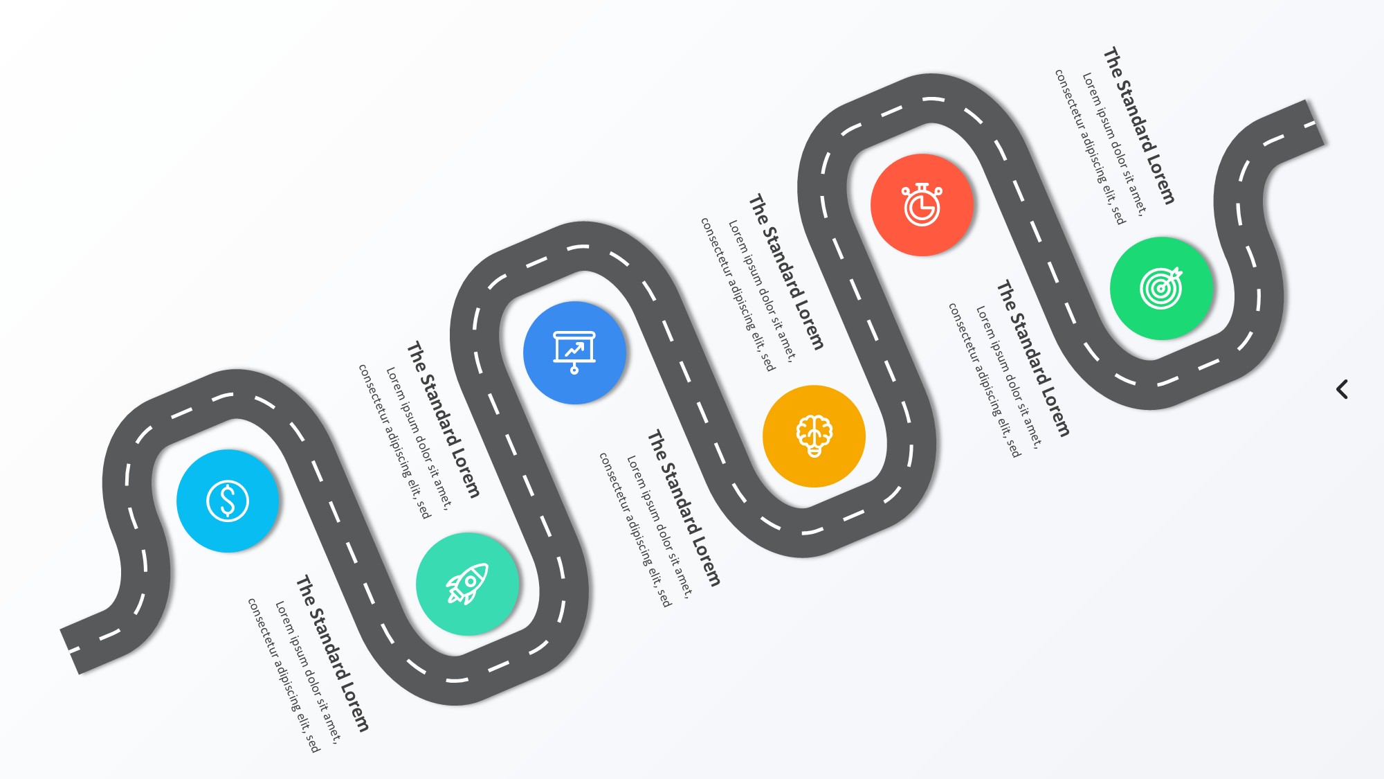 路线道路信息图示PPT模板