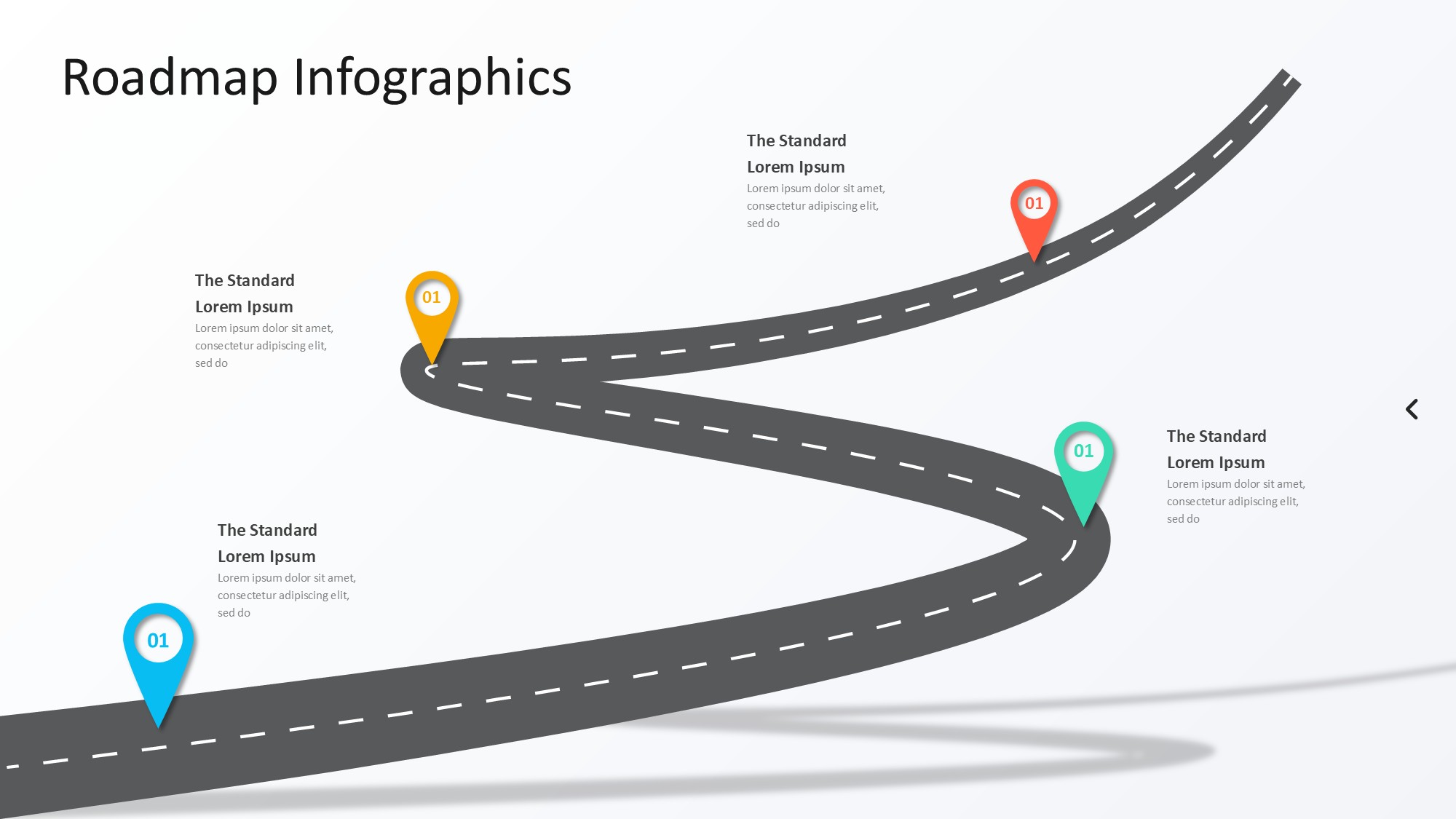 路线道路信息图示PPT模板