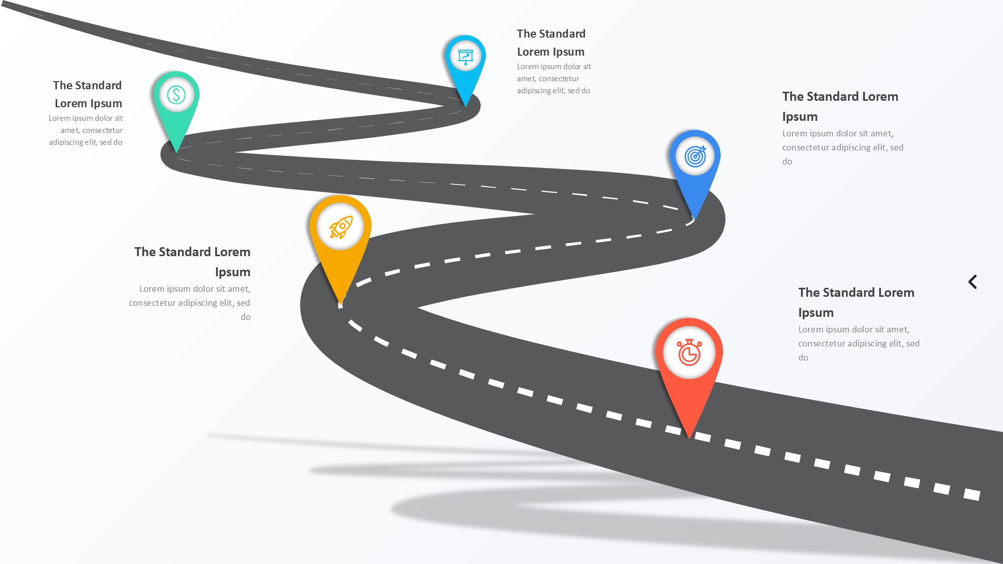路线道路信息图示PPT模板