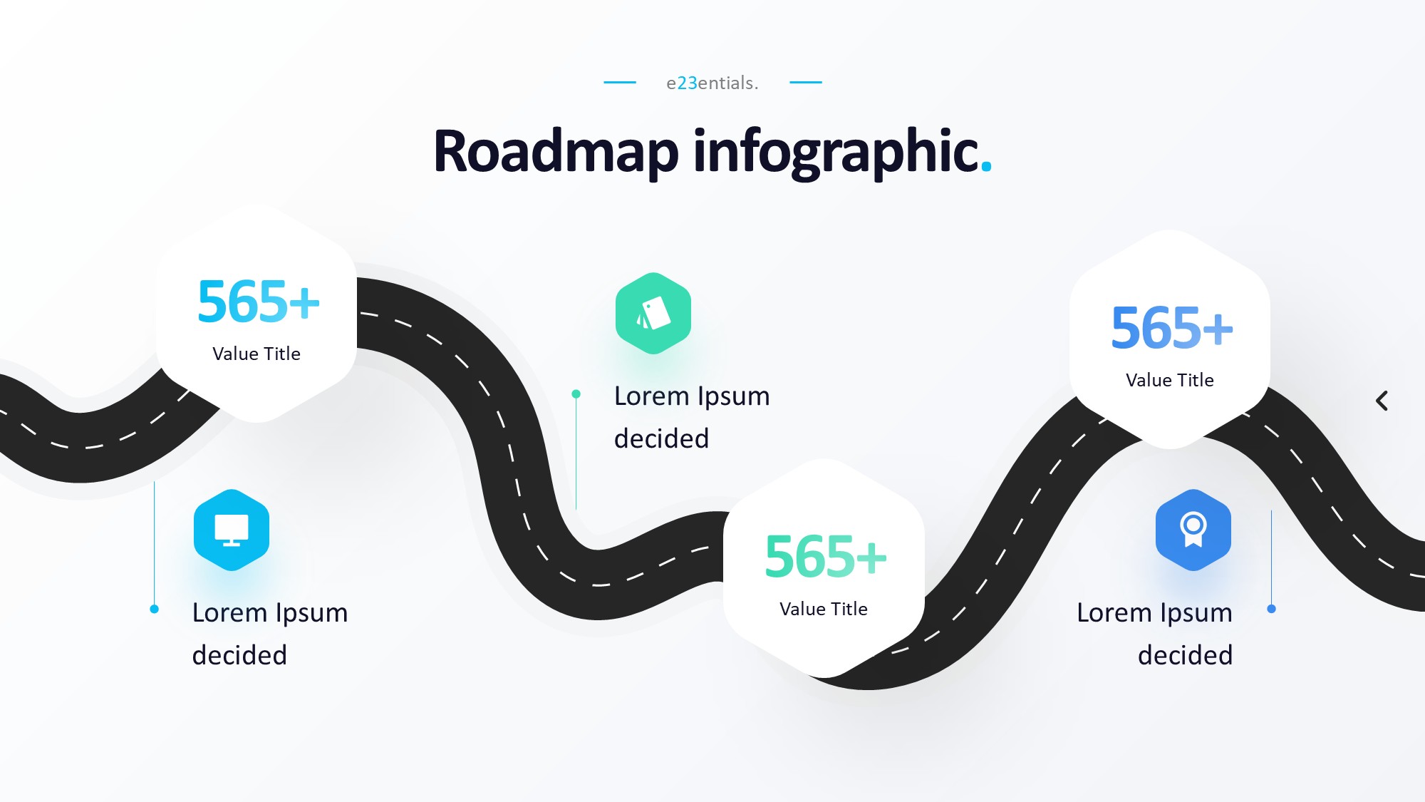 路线道路信息图示PPT模板