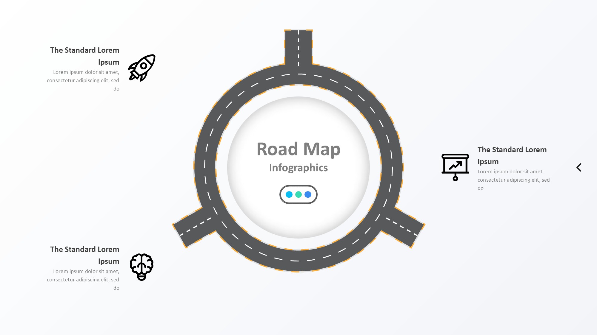 路线道路信息图示PPT模板