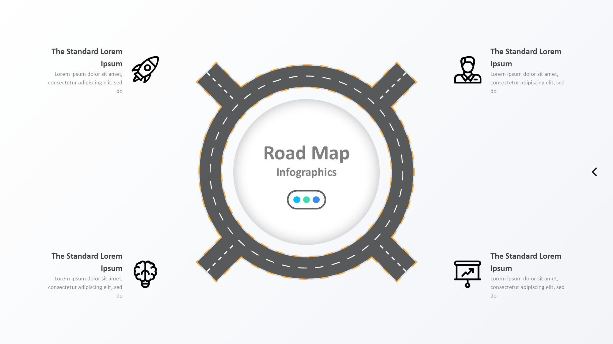 路线道路信息图示PPT模板