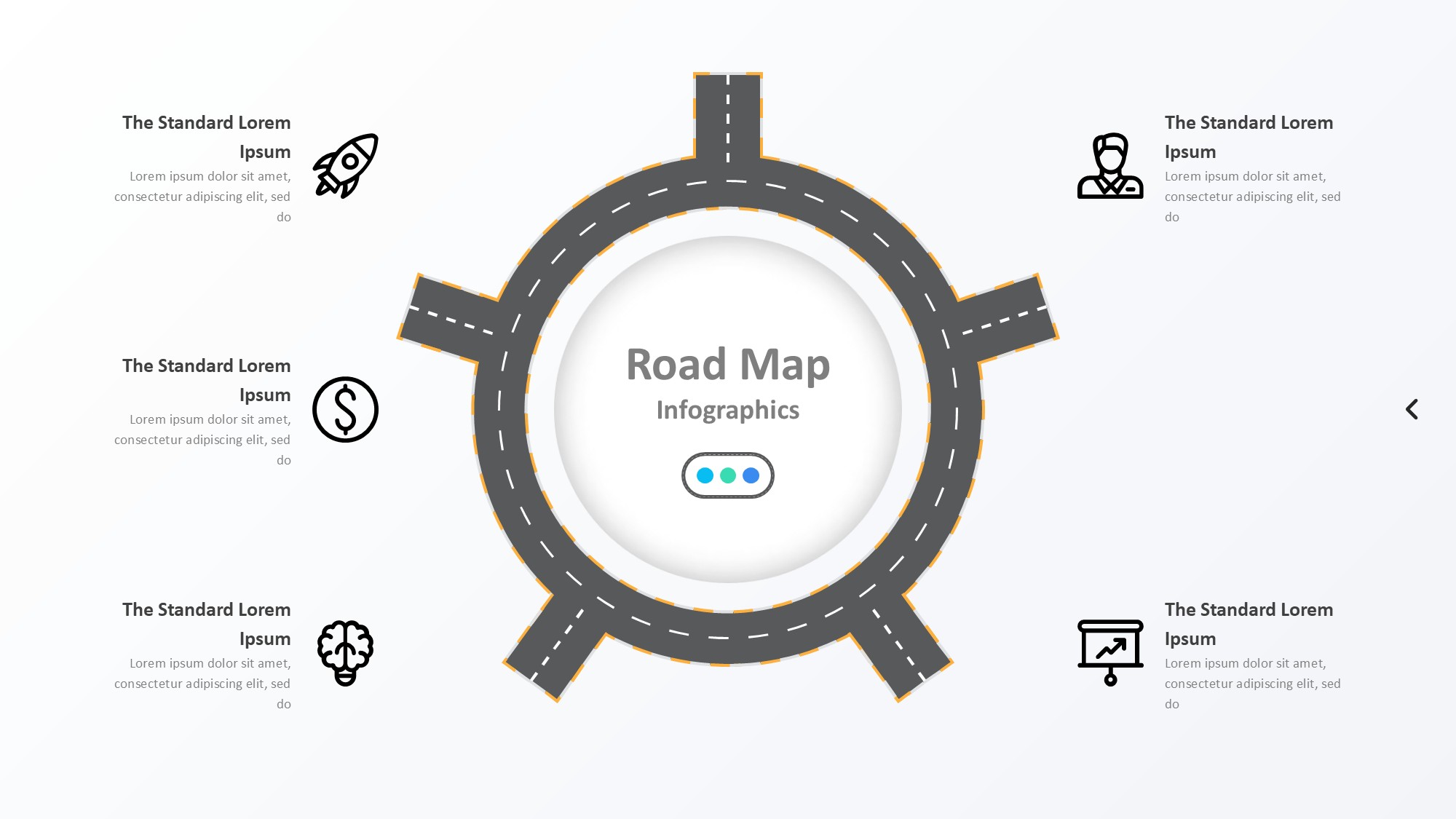 路线道路信息图示PPT模板