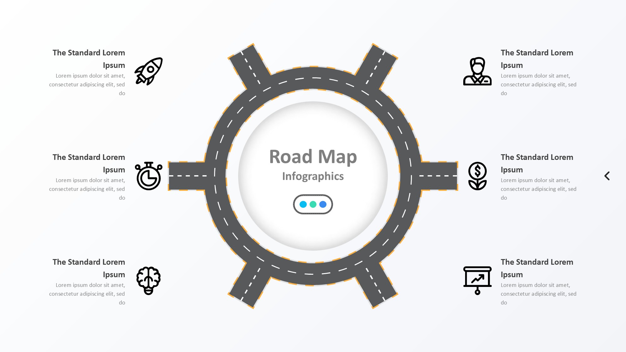 路线道路信息图示PPT模板