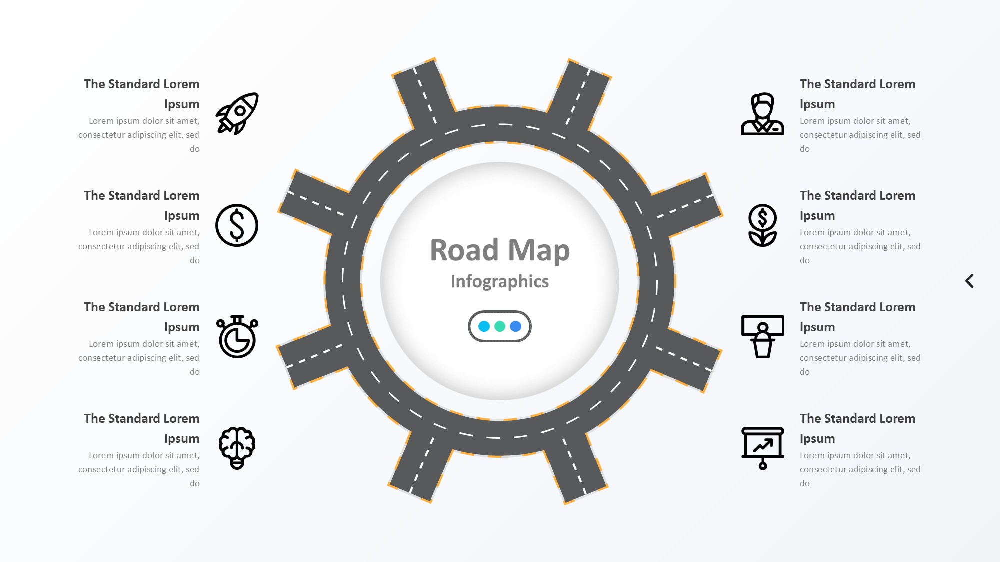 路线道路信息图示PPT模板
