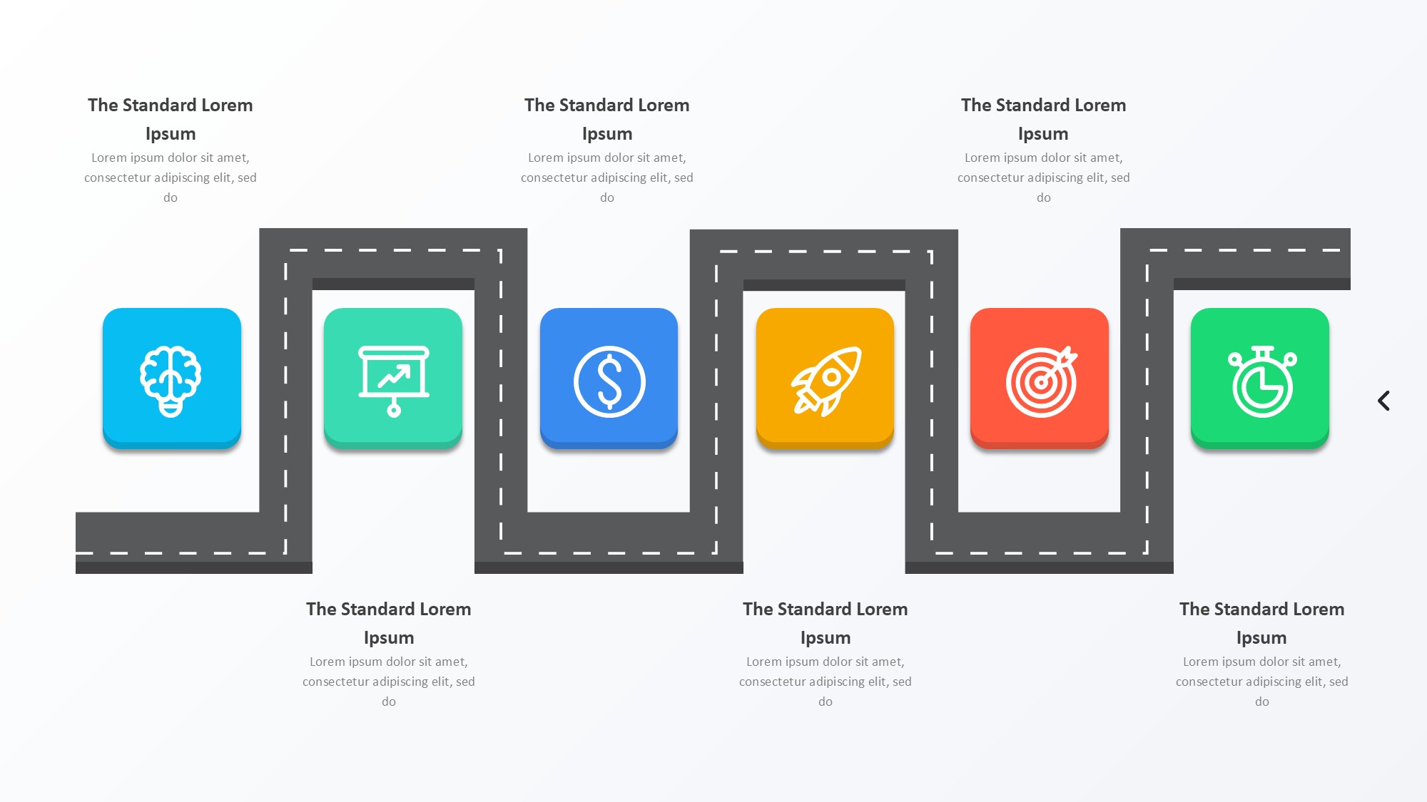 路线道路信息图示PPT模板